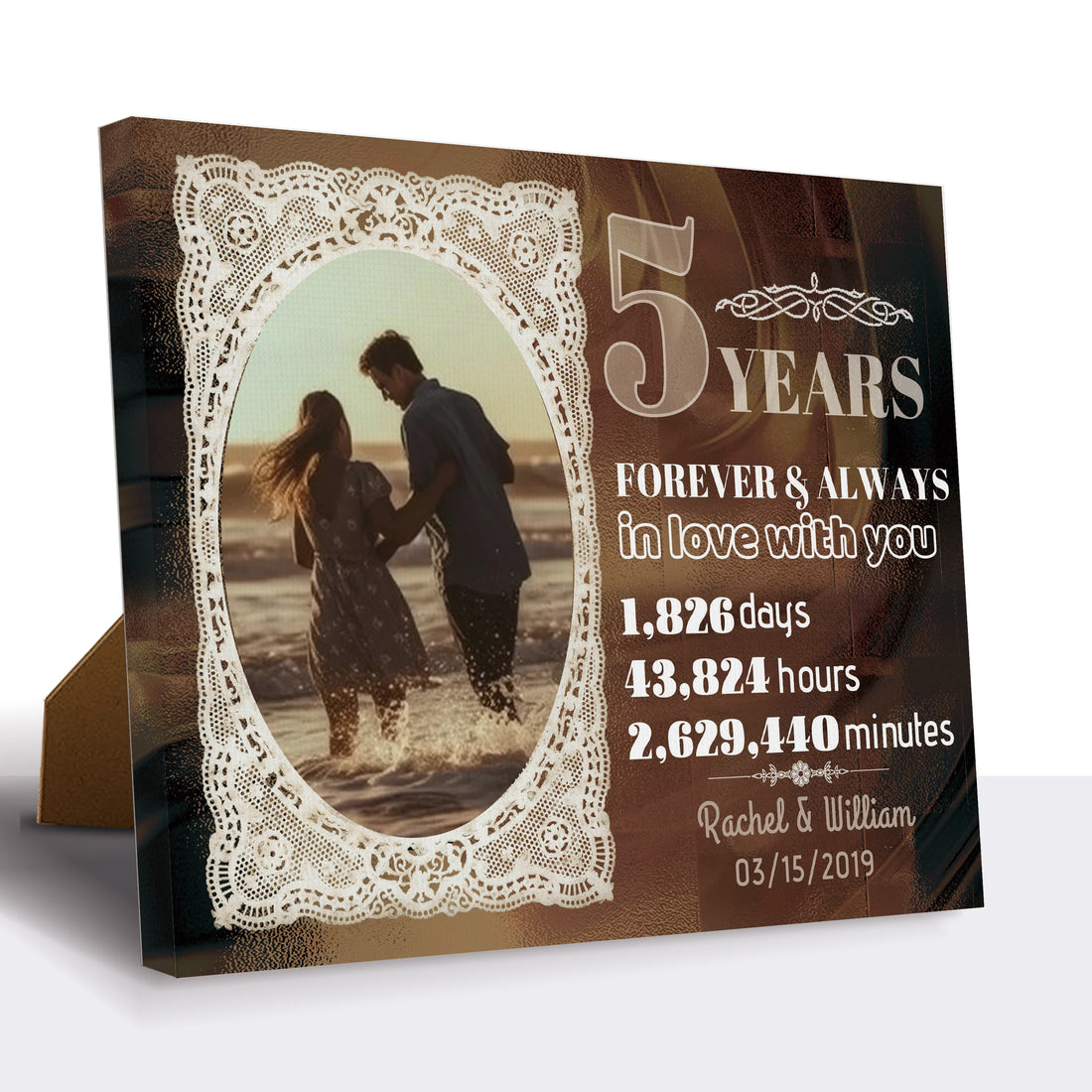 Forever and Always - 5 Year Anniversary Custom Canvas Print