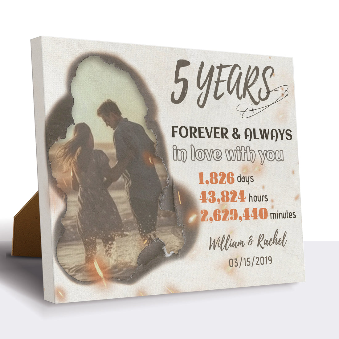 Forever and Always - 5 Year Anniversary Custom Canvas Print