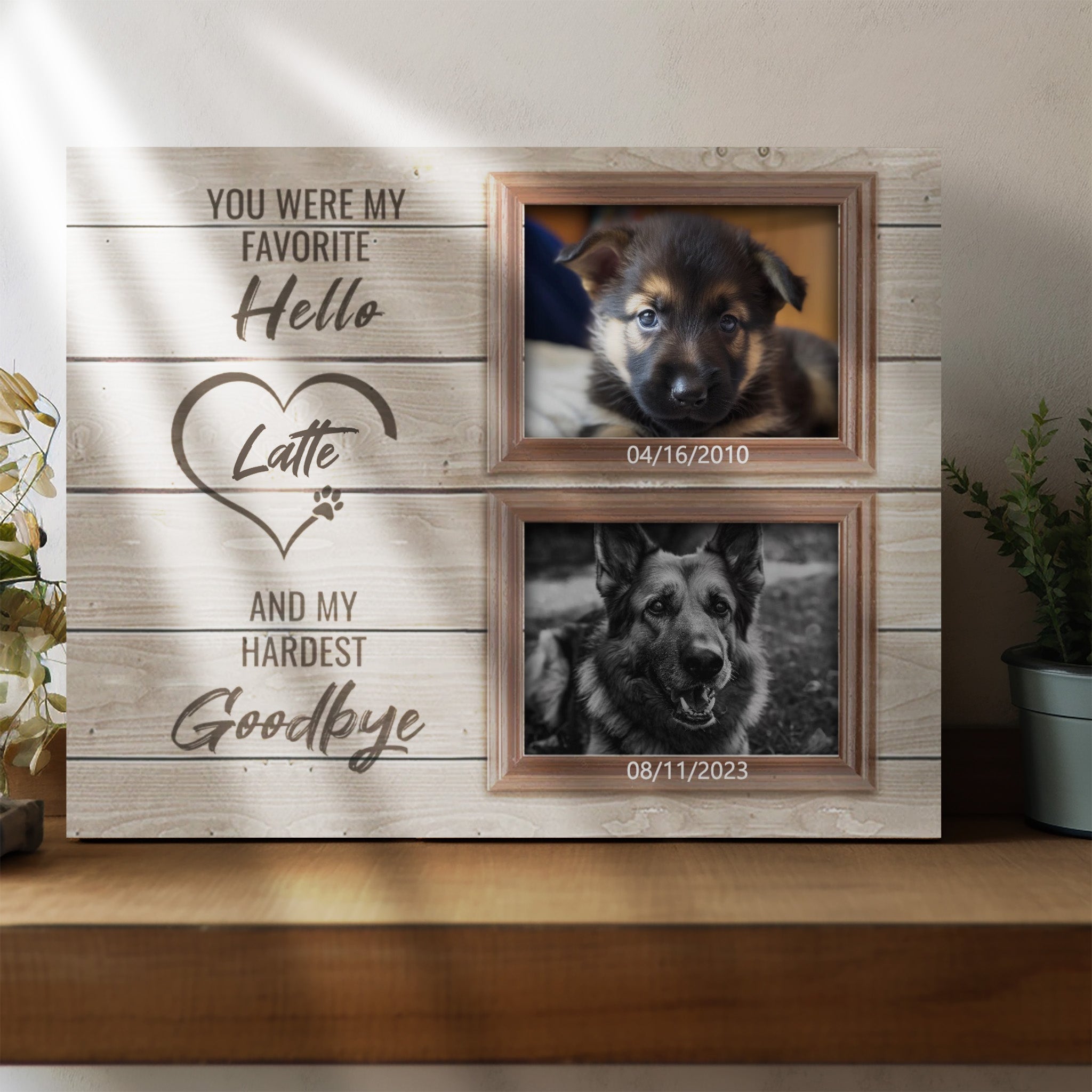 My Hardest Goodbye - Personalized Canvas Print Pet Memorial
