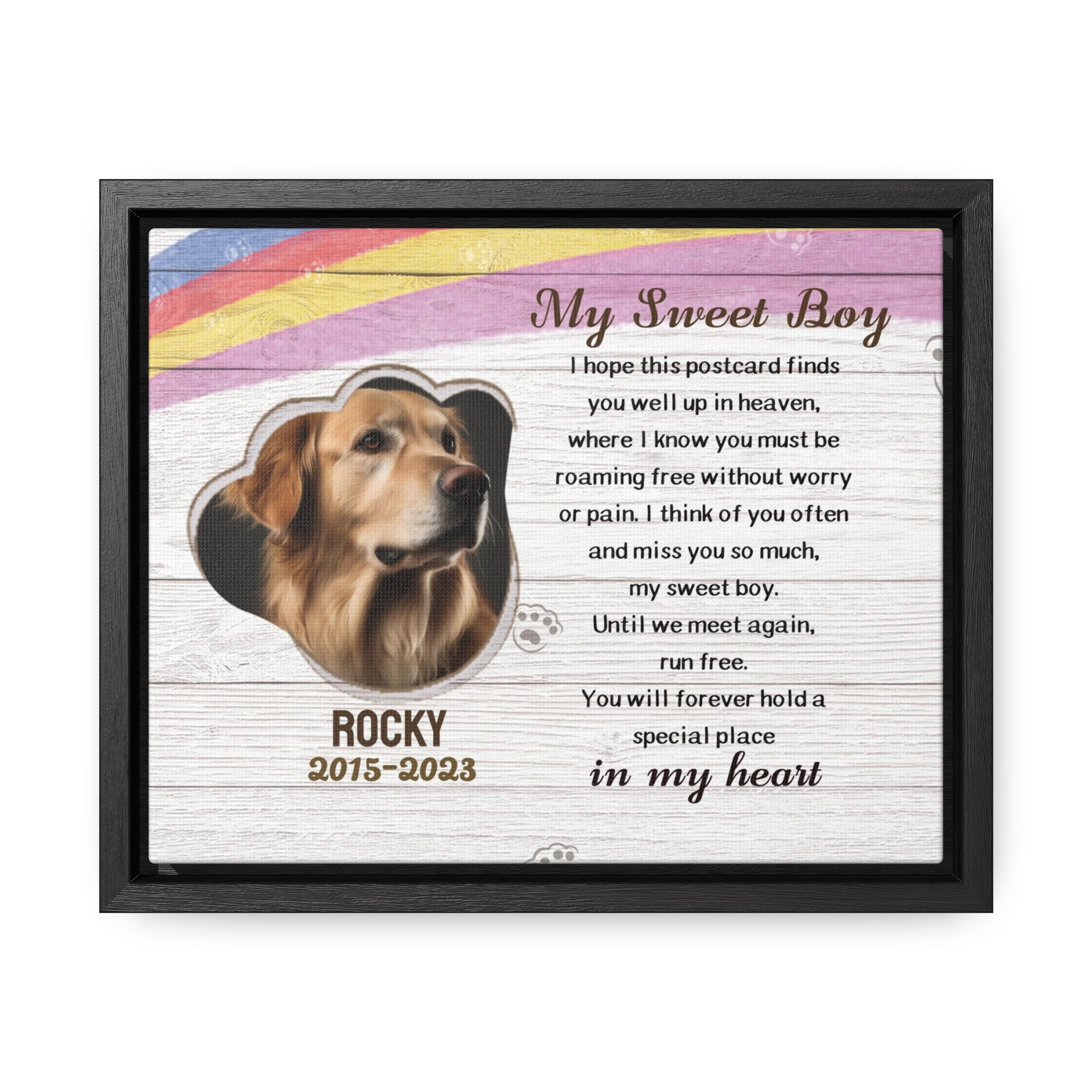 Dear Old Friend - Personalized Canvas Print Pet Memorial