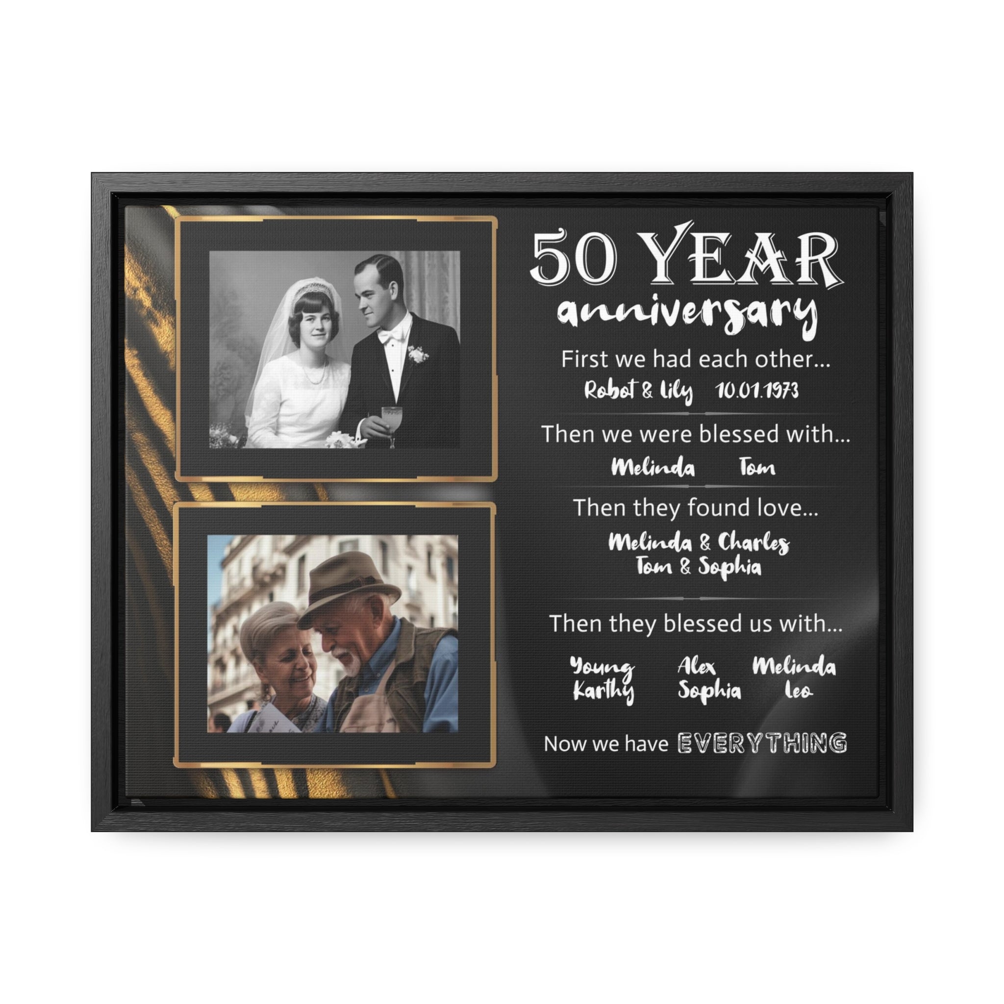 Our Family - Personalized 50th Year Anniversary Canvas Print