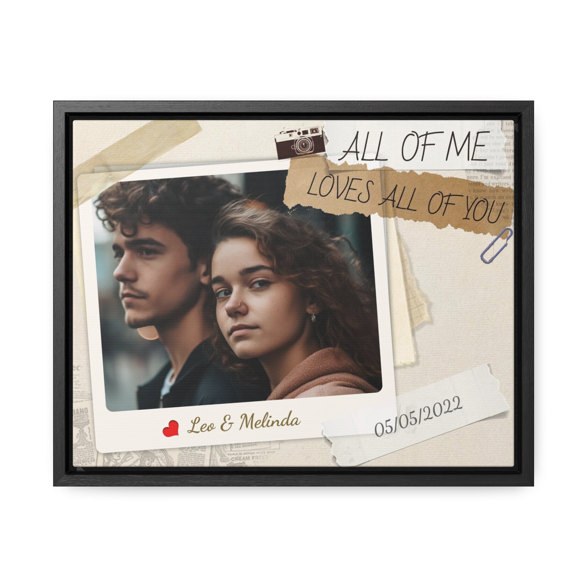 All Of Me Loves All Of You, Photo - Personalized Photo Canvas Print Anniversary Gifts