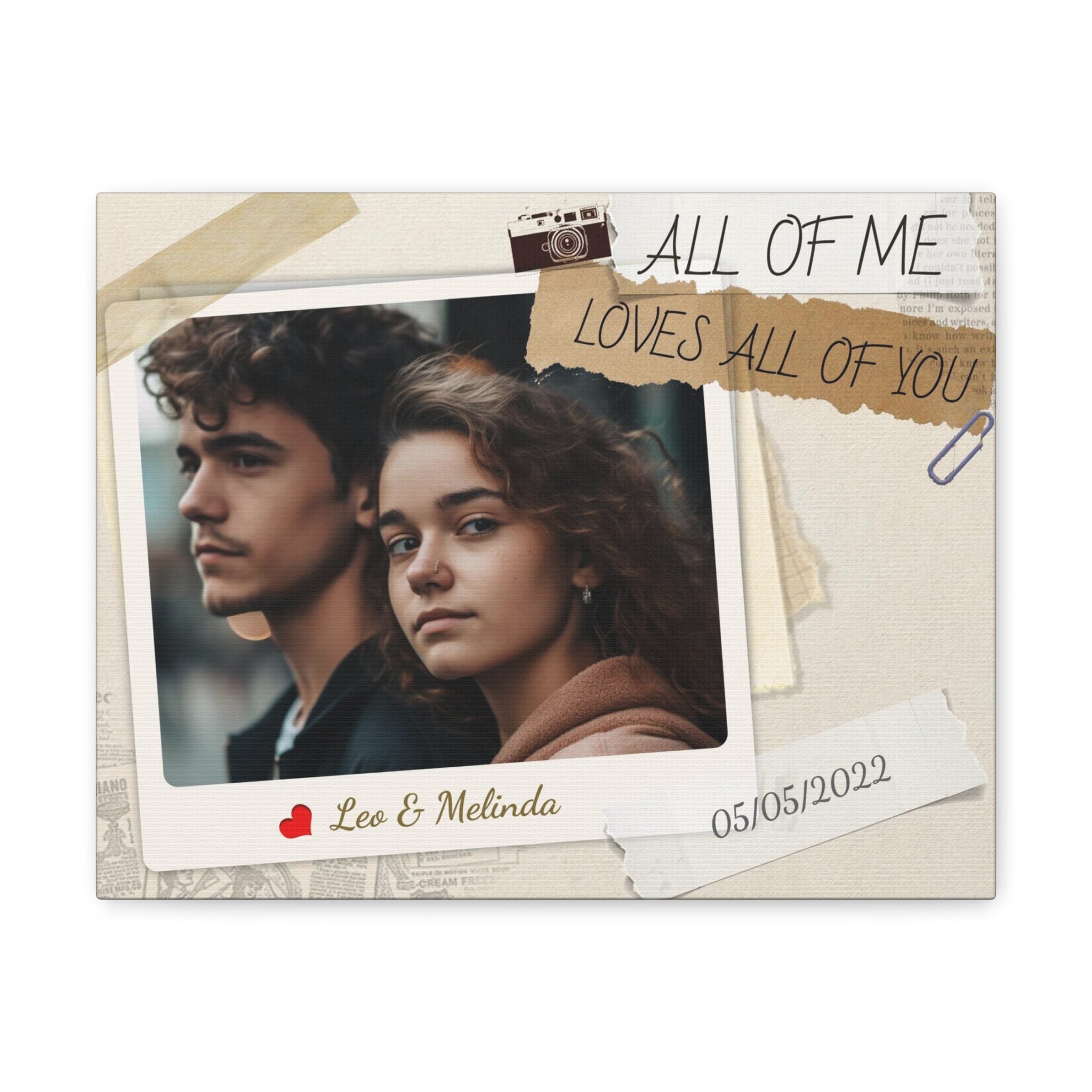 All Of Me Loves All Of You, Photo - Personalized Photo Canvas Print Anniversary Gifts