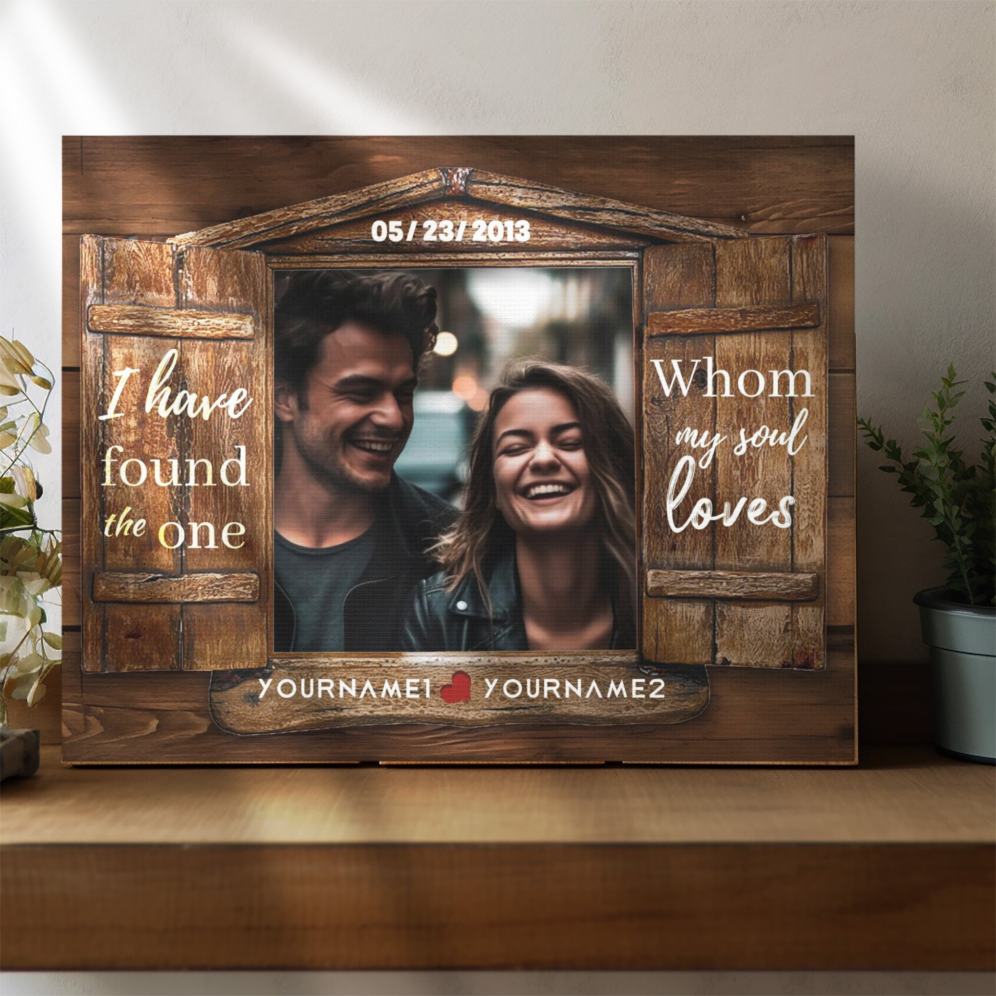 The One My Soul Loves, Wood - Personalized Photo Canvas Print Anniversary Gifts