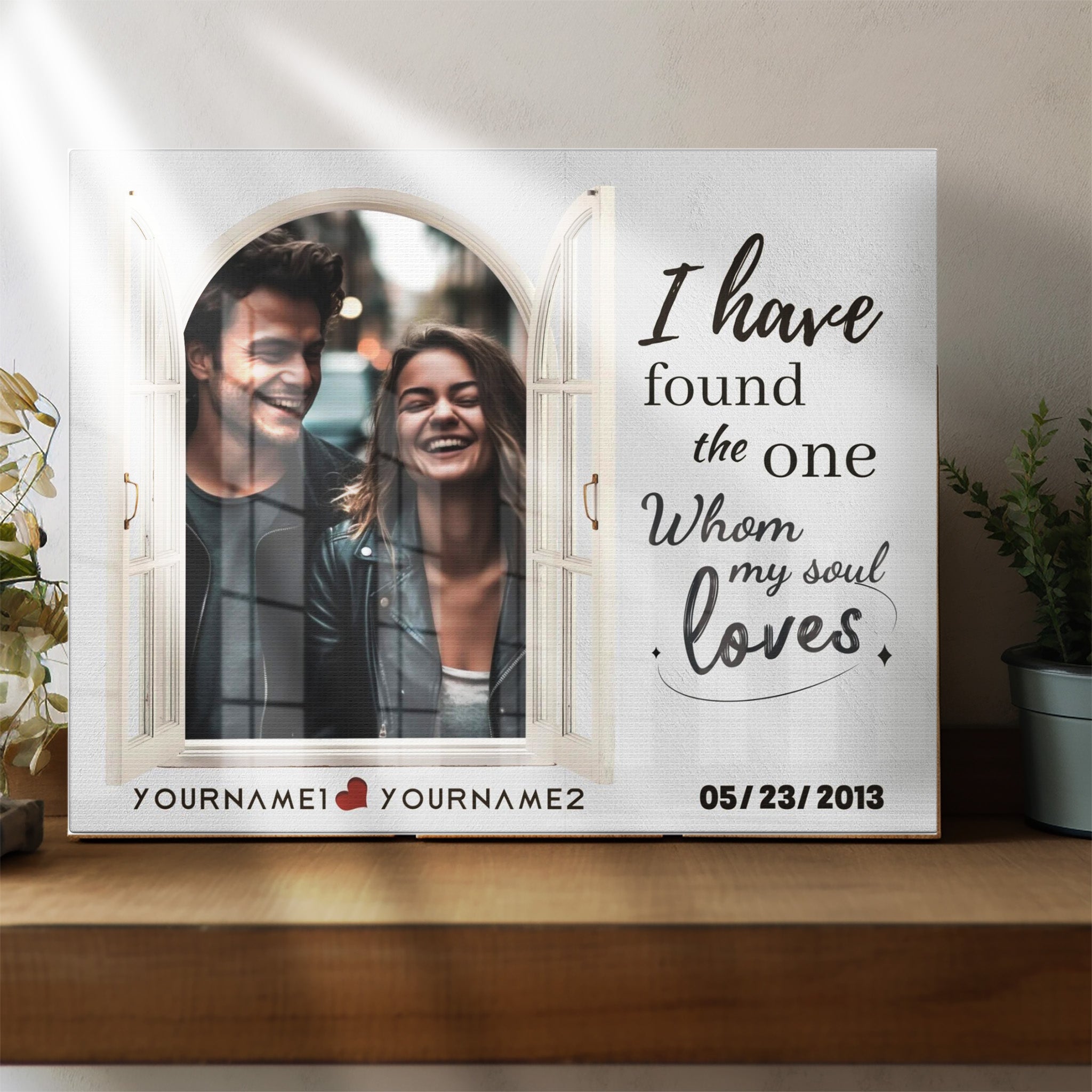 The One My Soul Loves, Light - Personalized Photo Canvas Print Anniversary Gifts