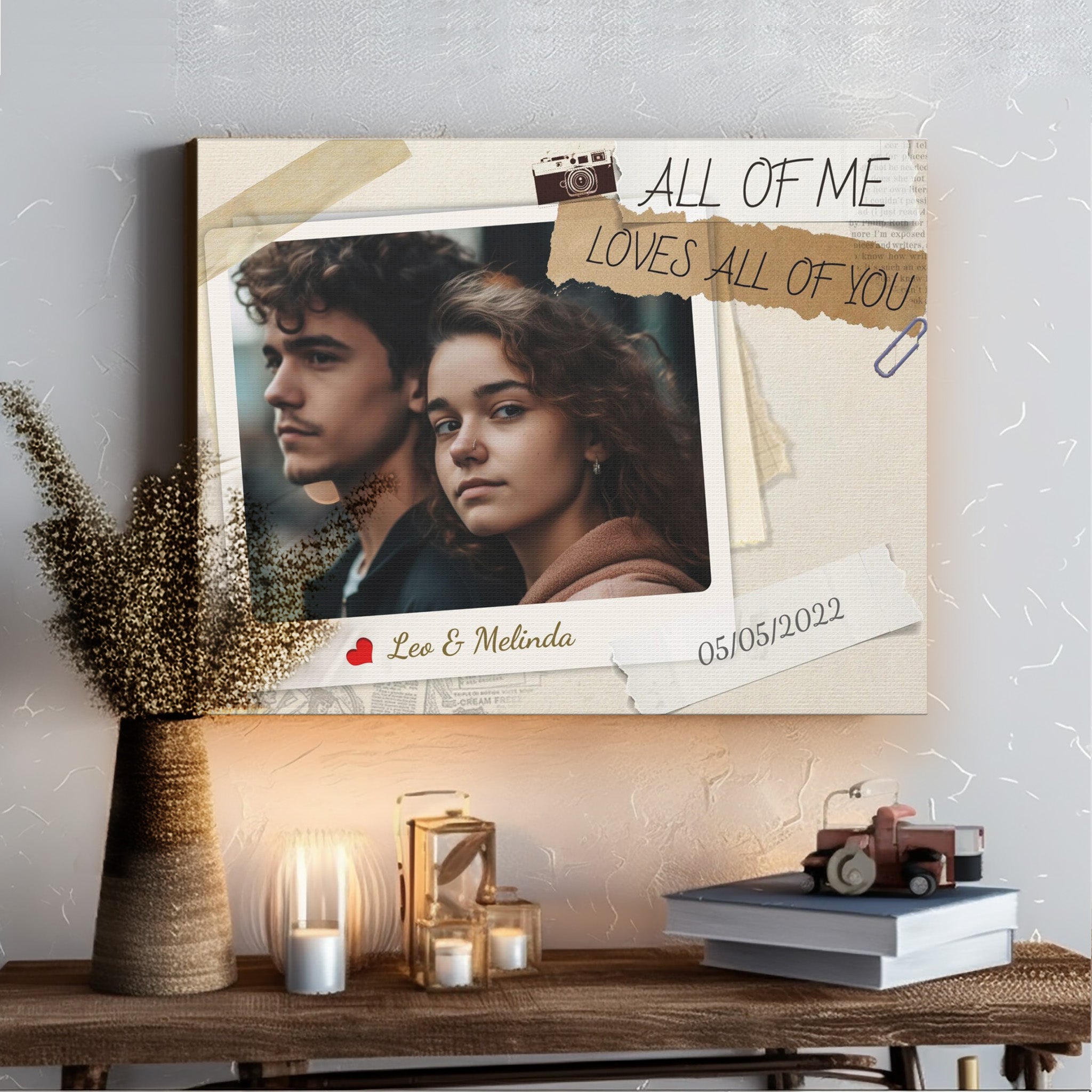 All Of Me Loves All Of You, Photo - Personalized Photo Canvas Print Anniversary Gifts