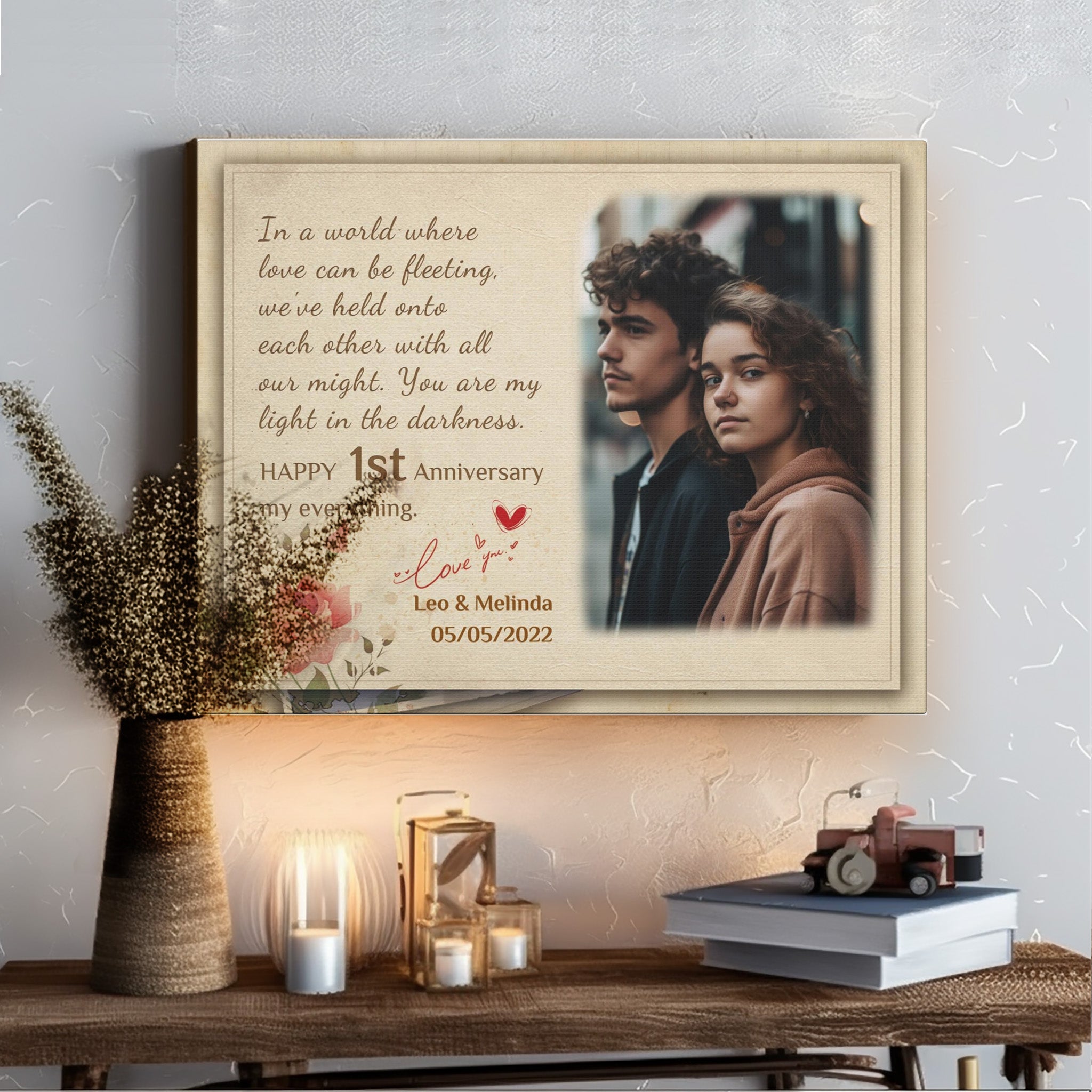 Letter To You, Type A - 1st Anniversary Custom Canvas Gift