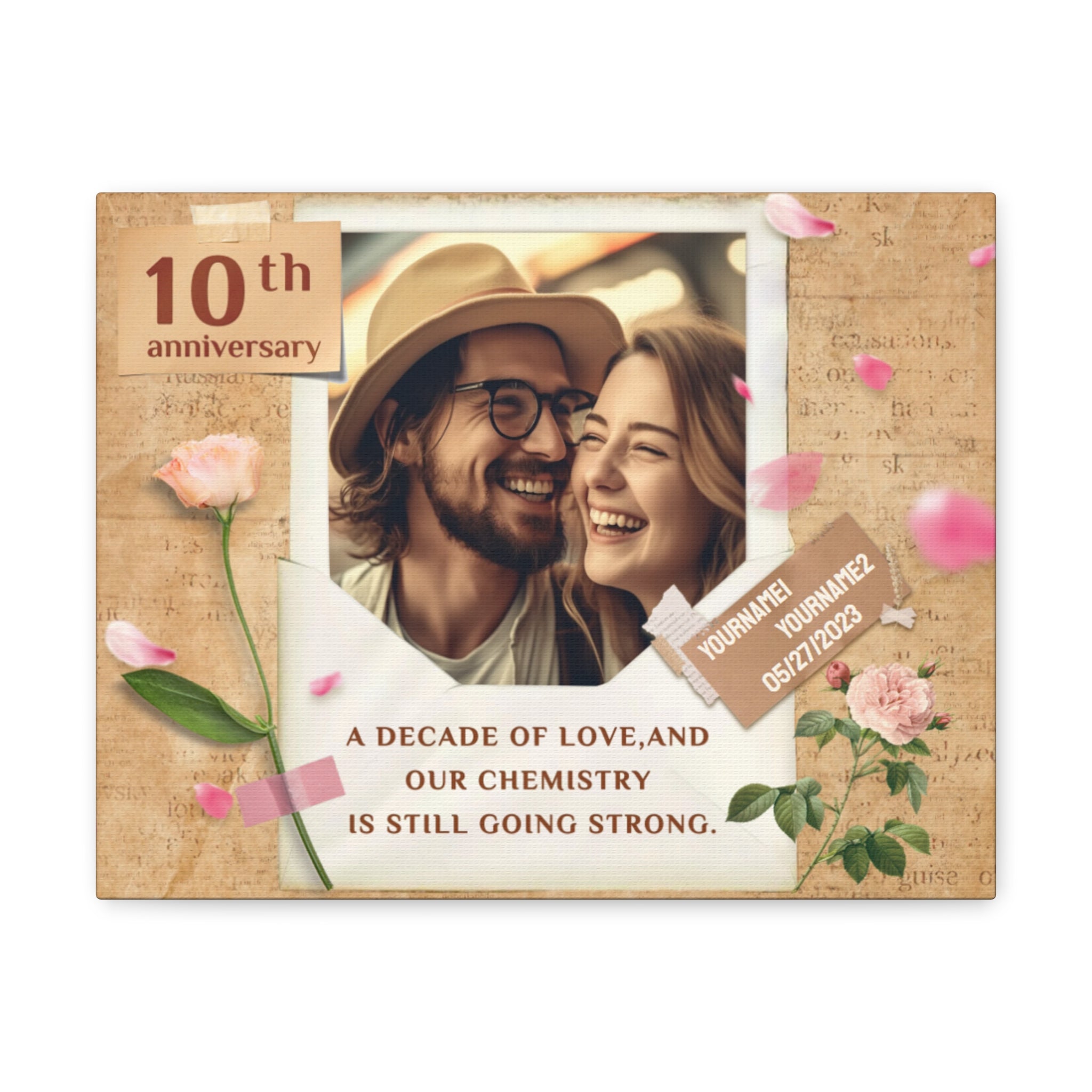 Our Chemistry is Going Strong - 10th Anniversary Custom Canvas Gift