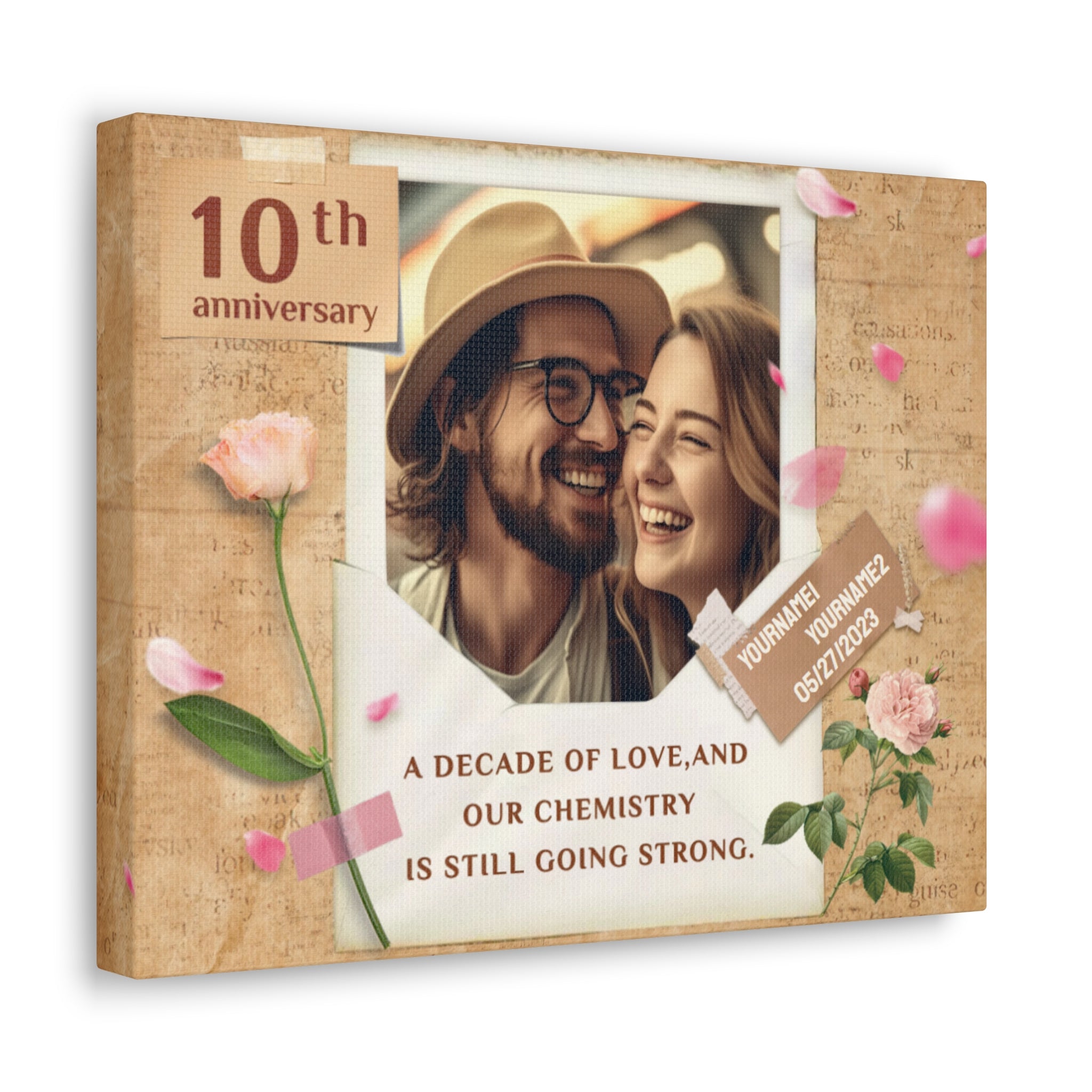 Our Chemistry is Going Strong - 10th Anniversary Custom Canvas Gift