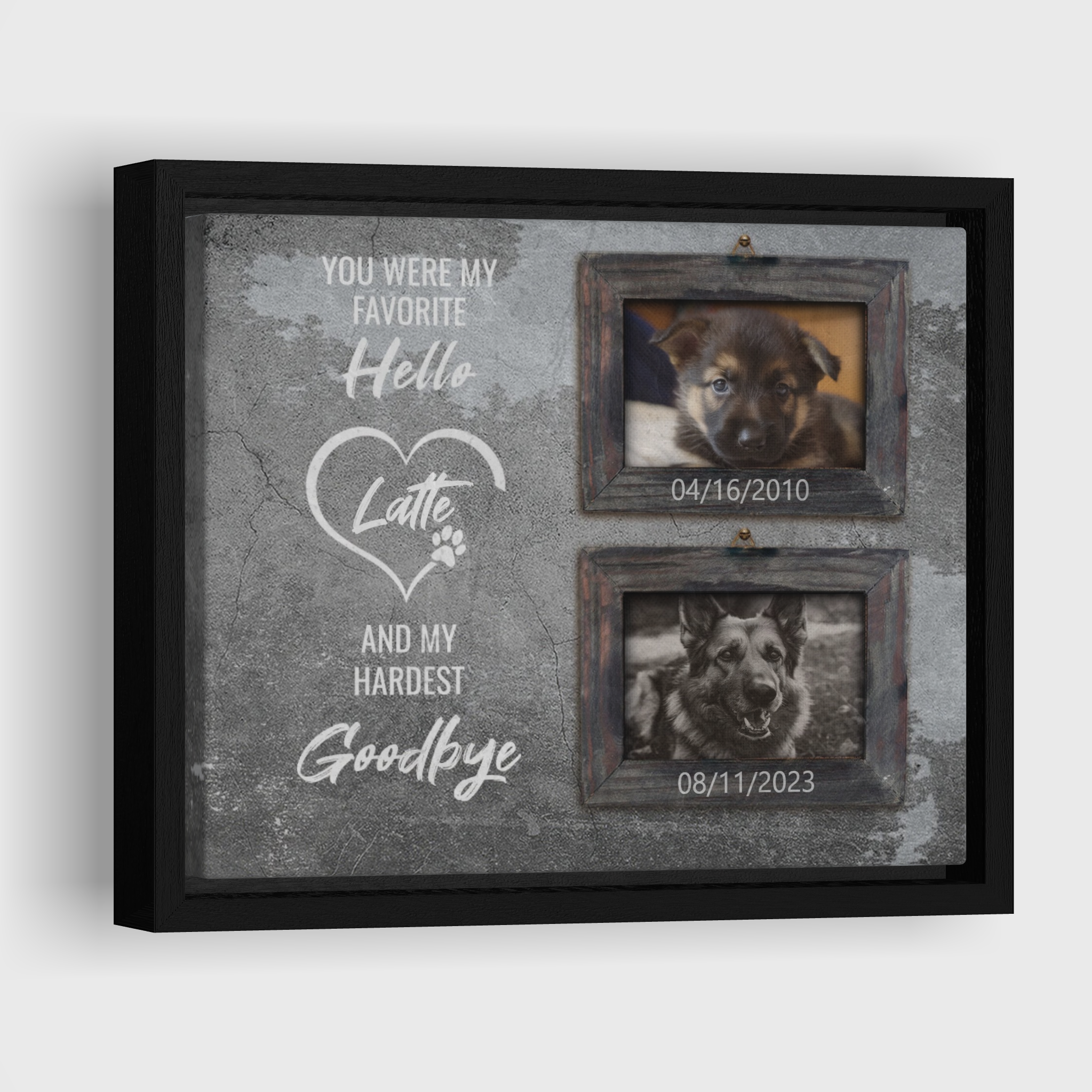 My Hardest Goodbye - Personalized Canvas Print Pet Memorial