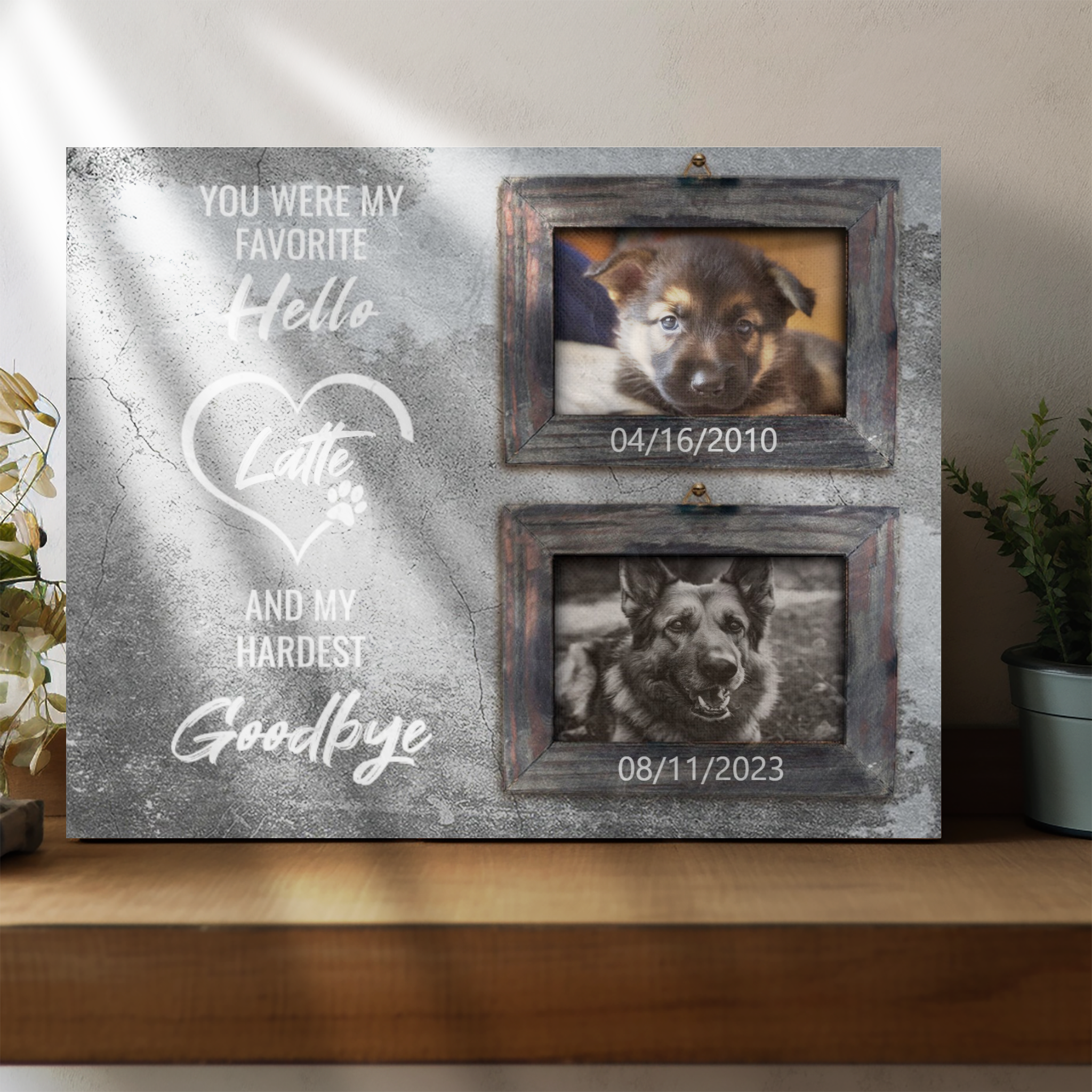 My Hardest Goodbye - Personalized Canvas Print Pet Memorial