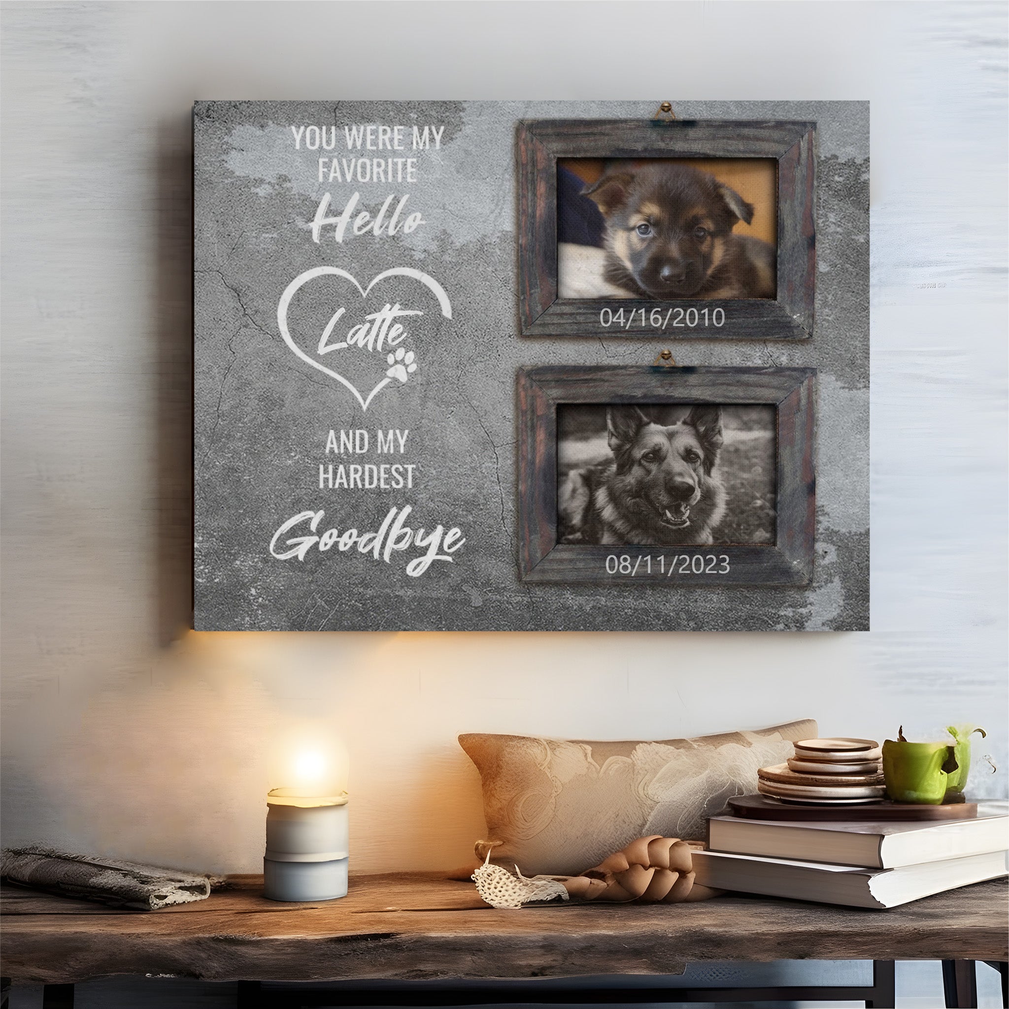 My Hardest Goodbye - Personalized Canvas Print Pet Memorial