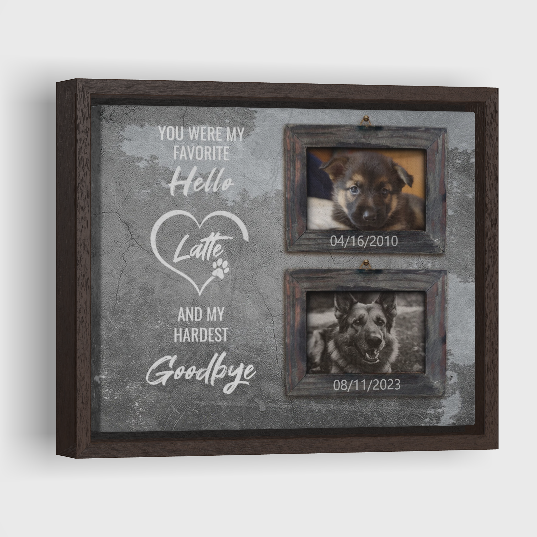 My Hardest Goodbye - Personalized Canvas Print Pet Memorial
