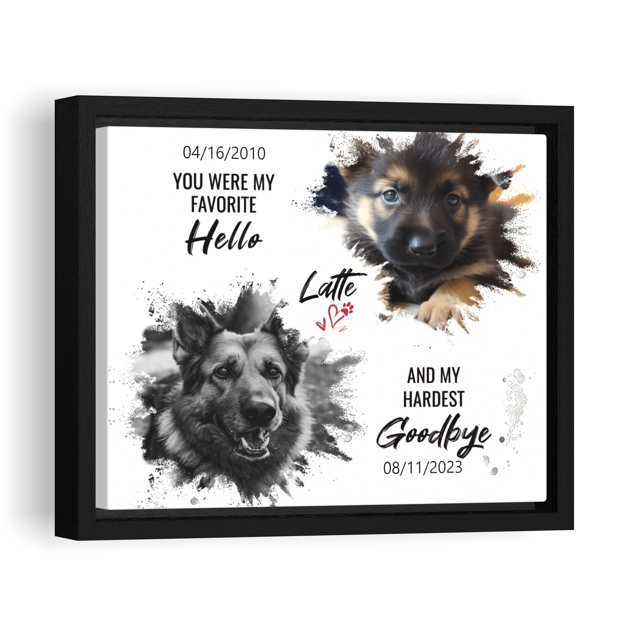 My Hardest Goodbye - Personalized Canvas Print Pet Memorial