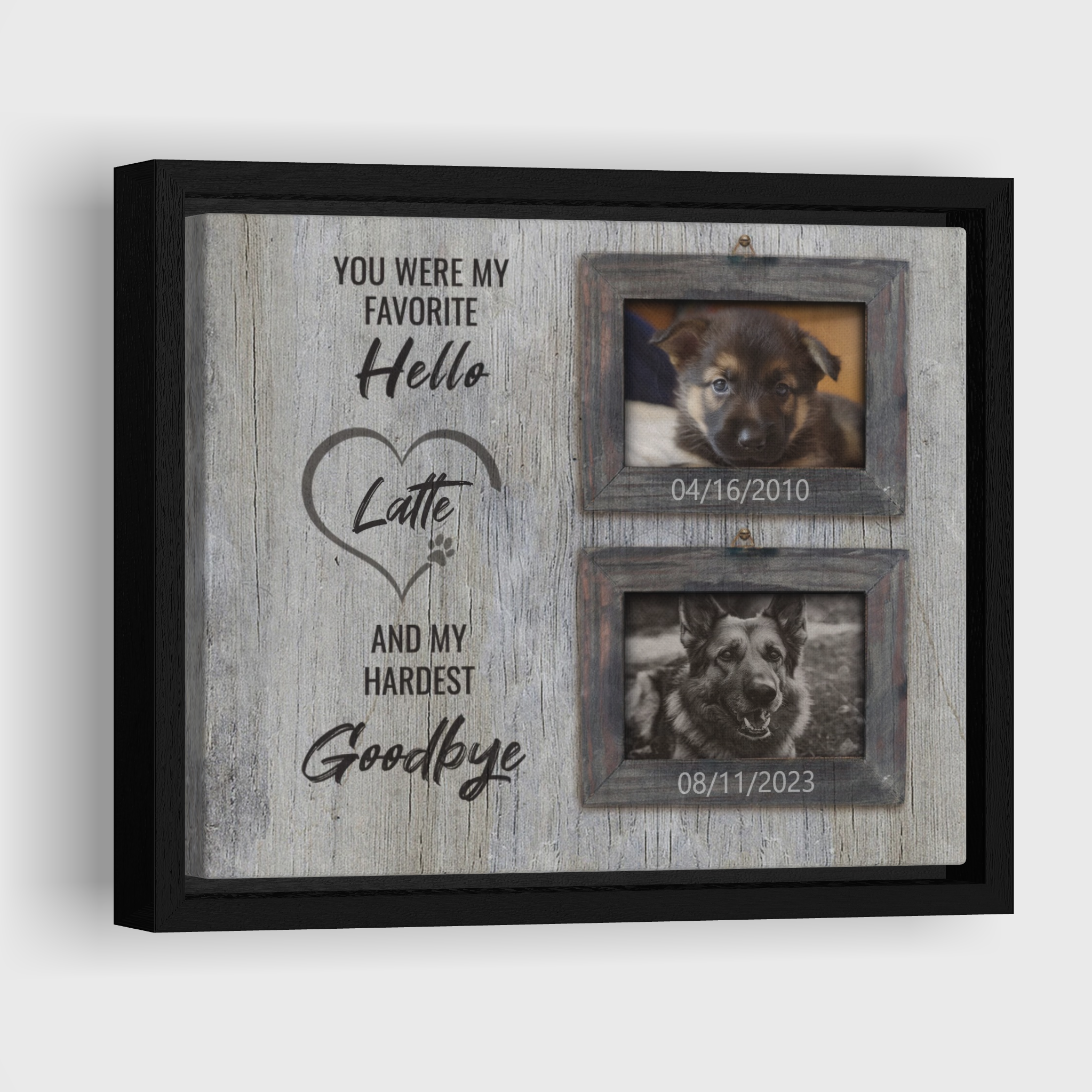 My Hardest Goodbye - Personalized Canvas Print Pet Memorial