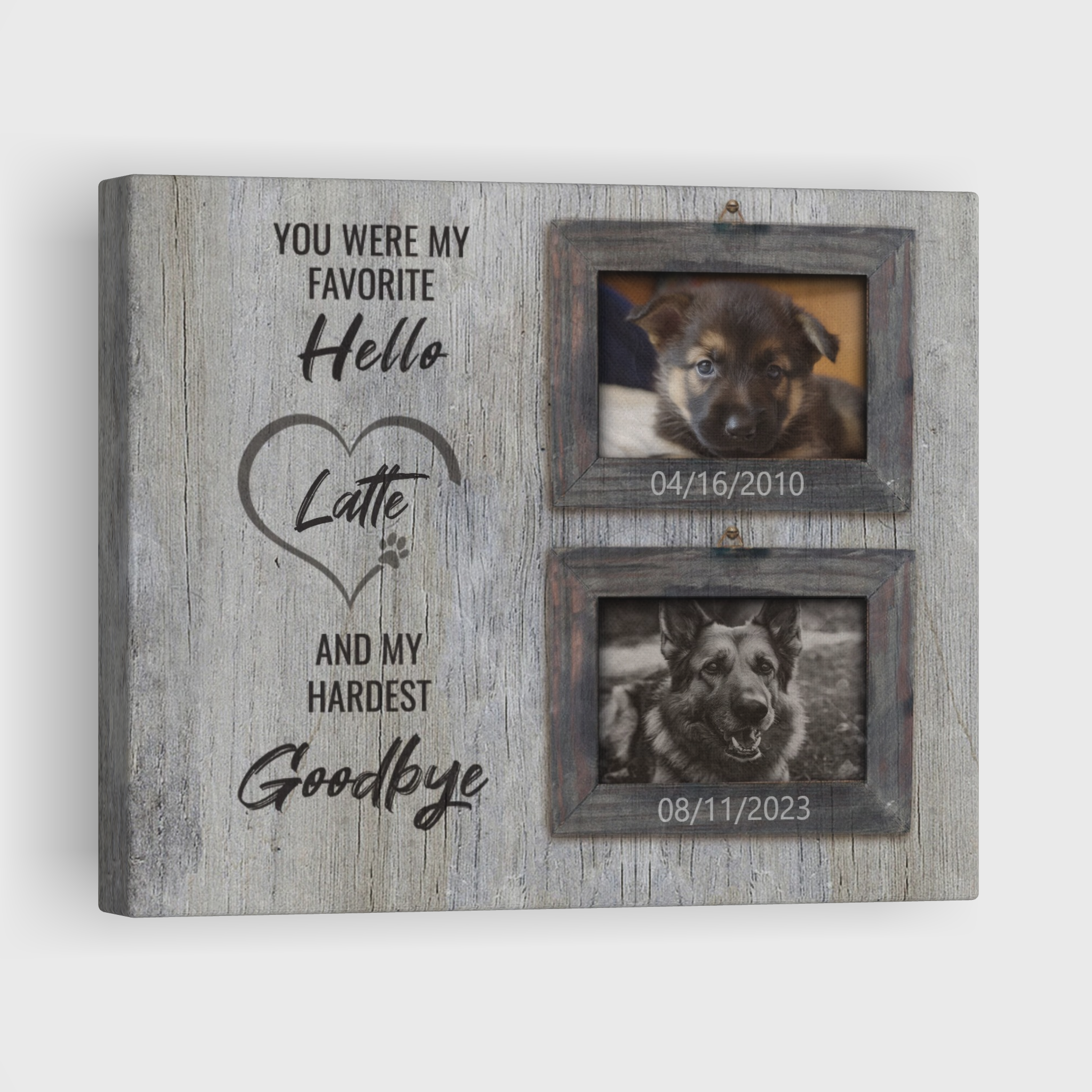 My Hardest Goodbye - Personalized Canvas Print Pet Memorial