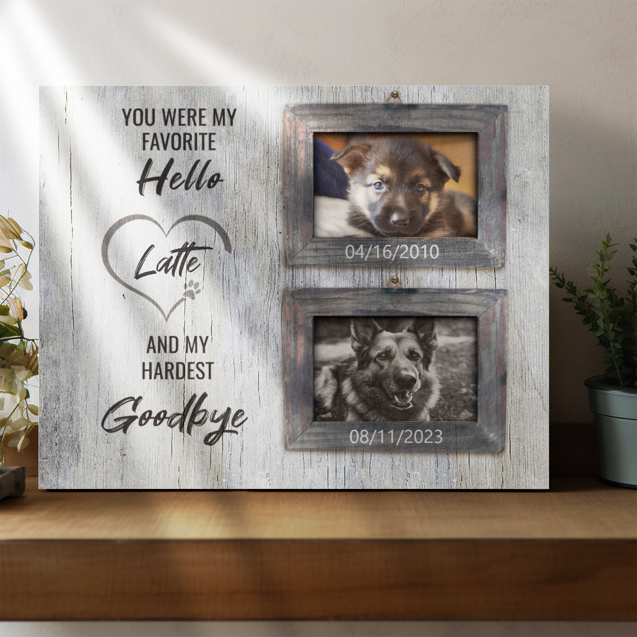 My Hardest Goodbye - Personalized Canvas Print Pet Memorial