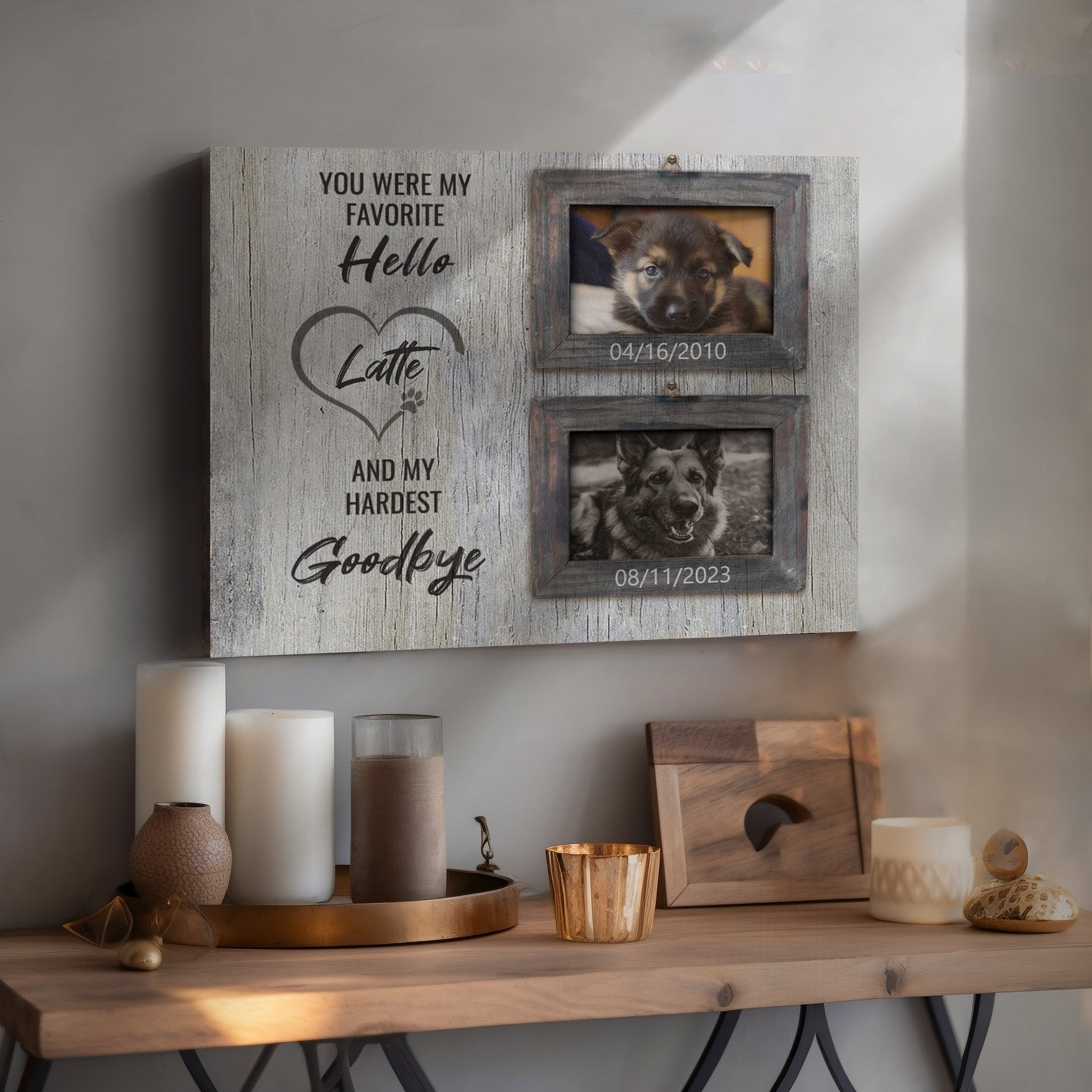 My Hardest Goodbye - Personalized Canvas Print Pet Memorial