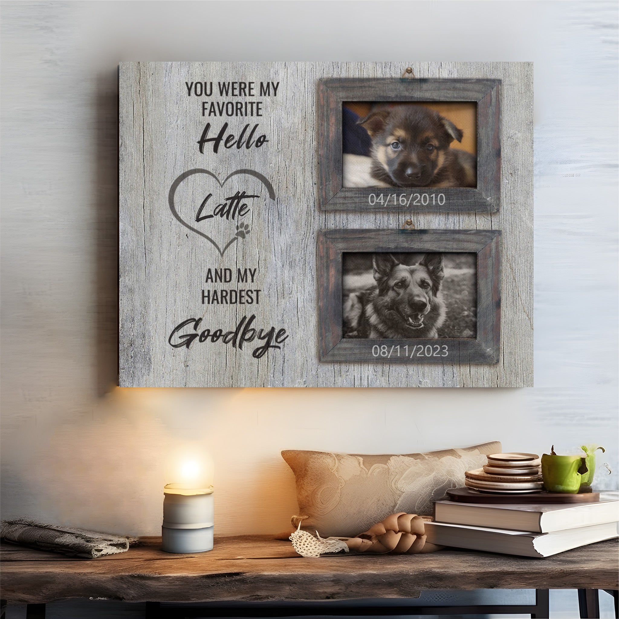 My Hardest Goodbye - Personalized Canvas Print Pet Memorial