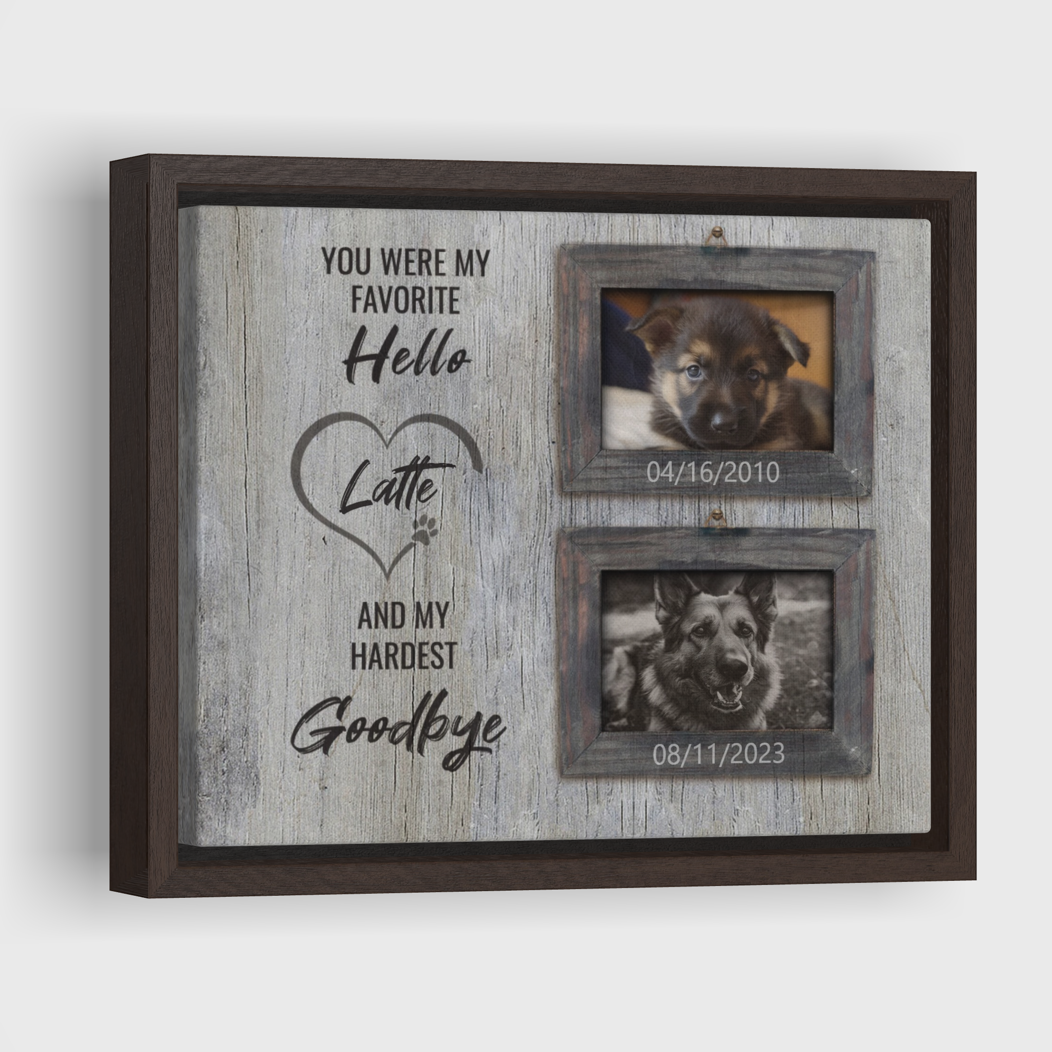 My Hardest Goodbye - Personalized Canvas Print Pet Memorial