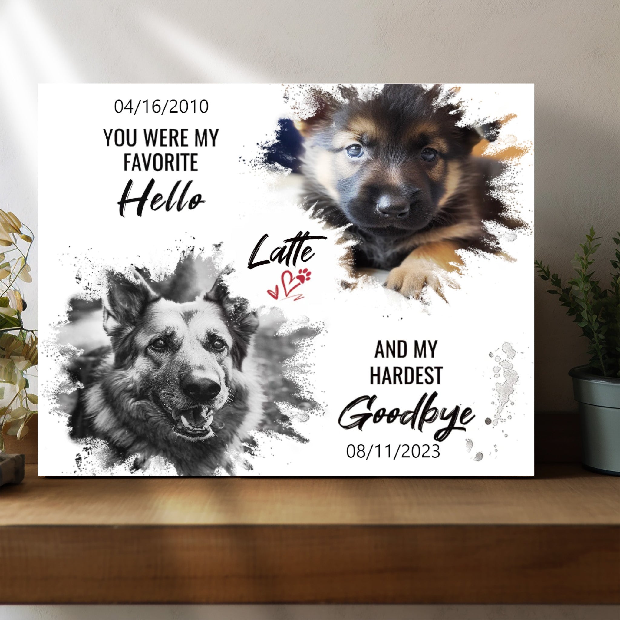 My Hardest Goodbye - Personalized Canvas Print Pet Memorial