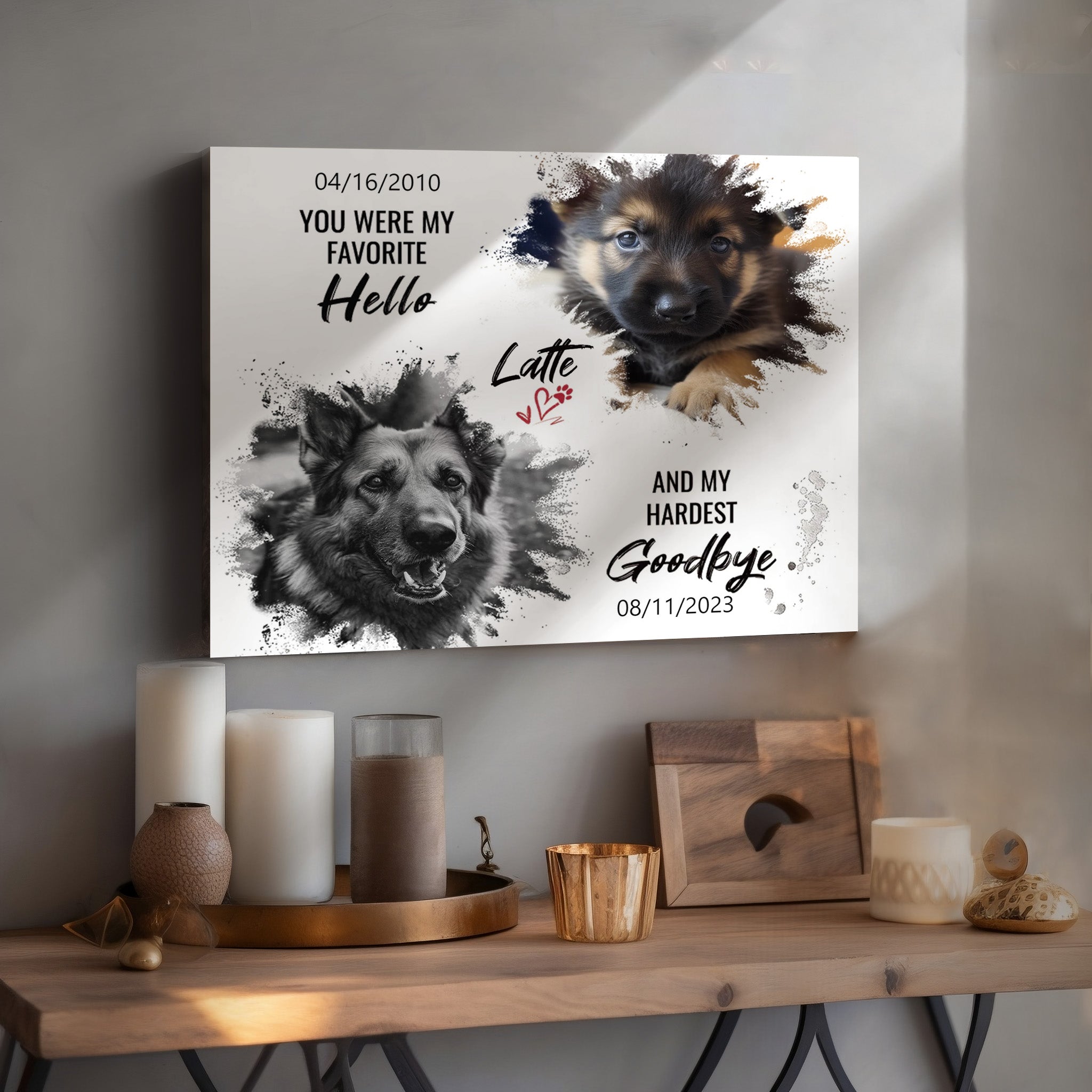 My Hardest Goodbye - Personalized Canvas Print Pet Memorial