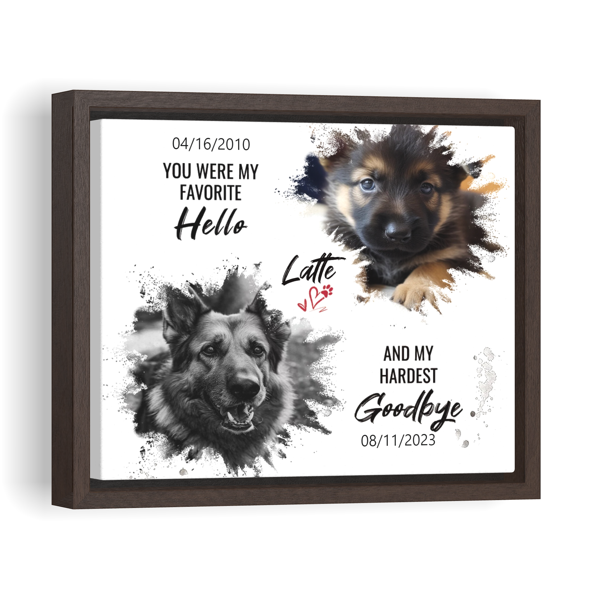My Hardest Goodbye - Personalized Canvas Print Pet Memorial