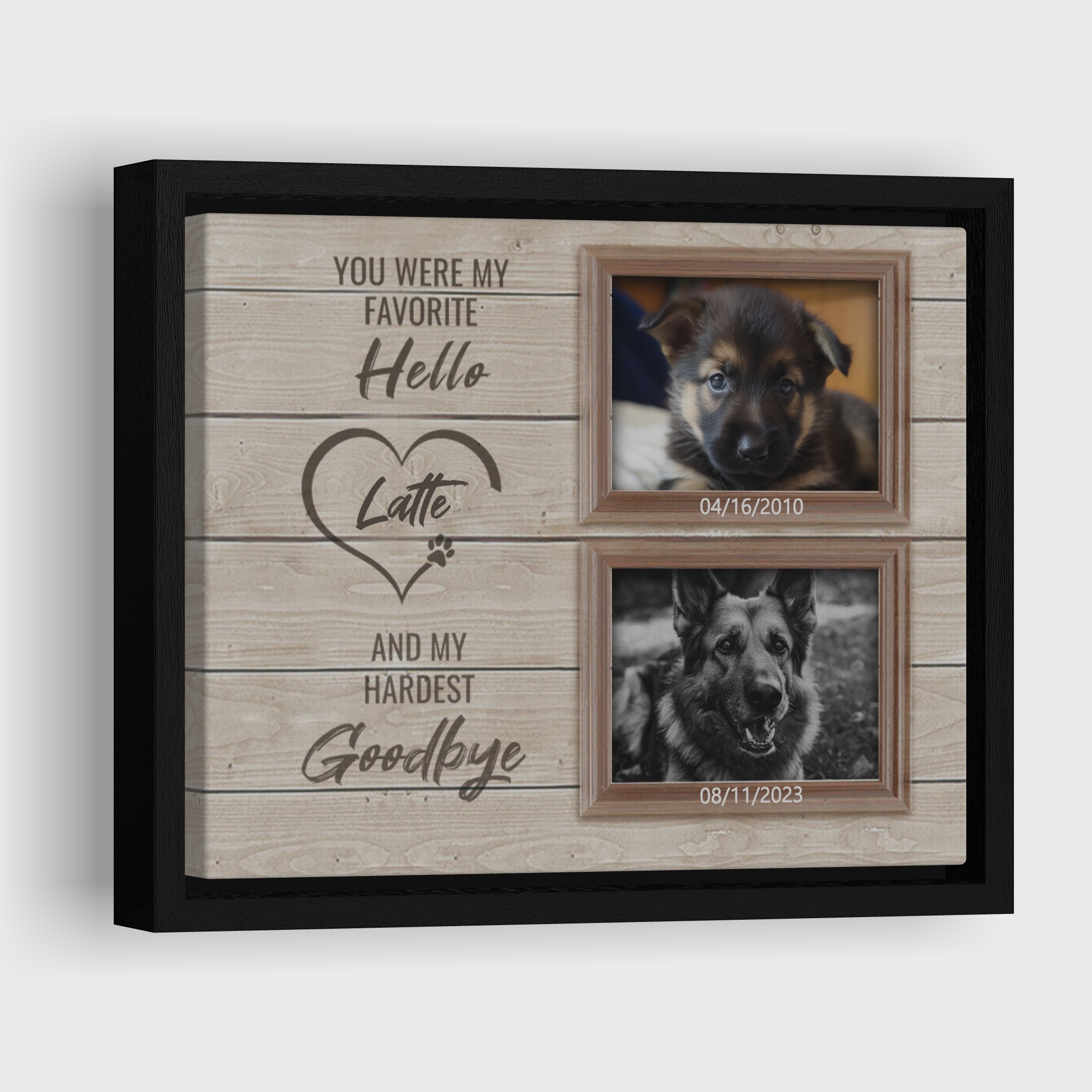 My Hardest Goodbye - Personalized Canvas Print Pet Memorial