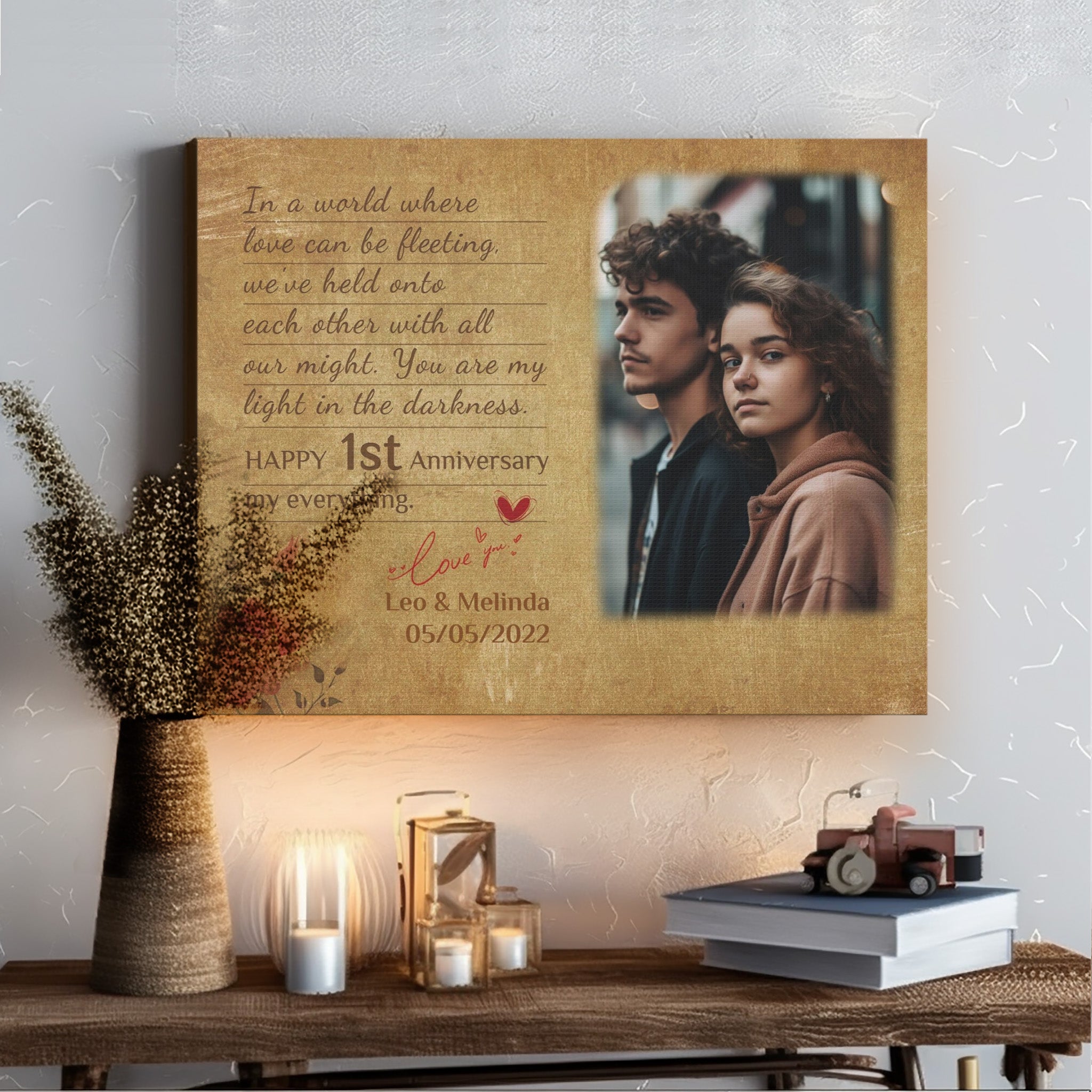 Letter To You, Type B - 1st Anniversary Custom Canvas Gift