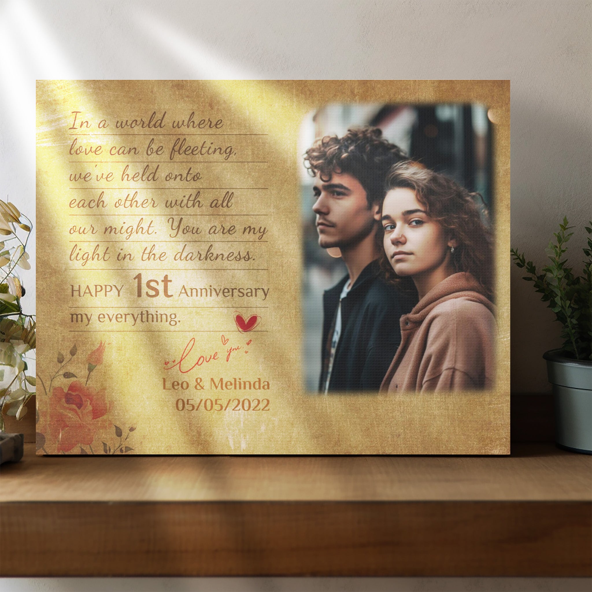 Letter To You, Type B - 1st Anniversary Custom Canvas Gift