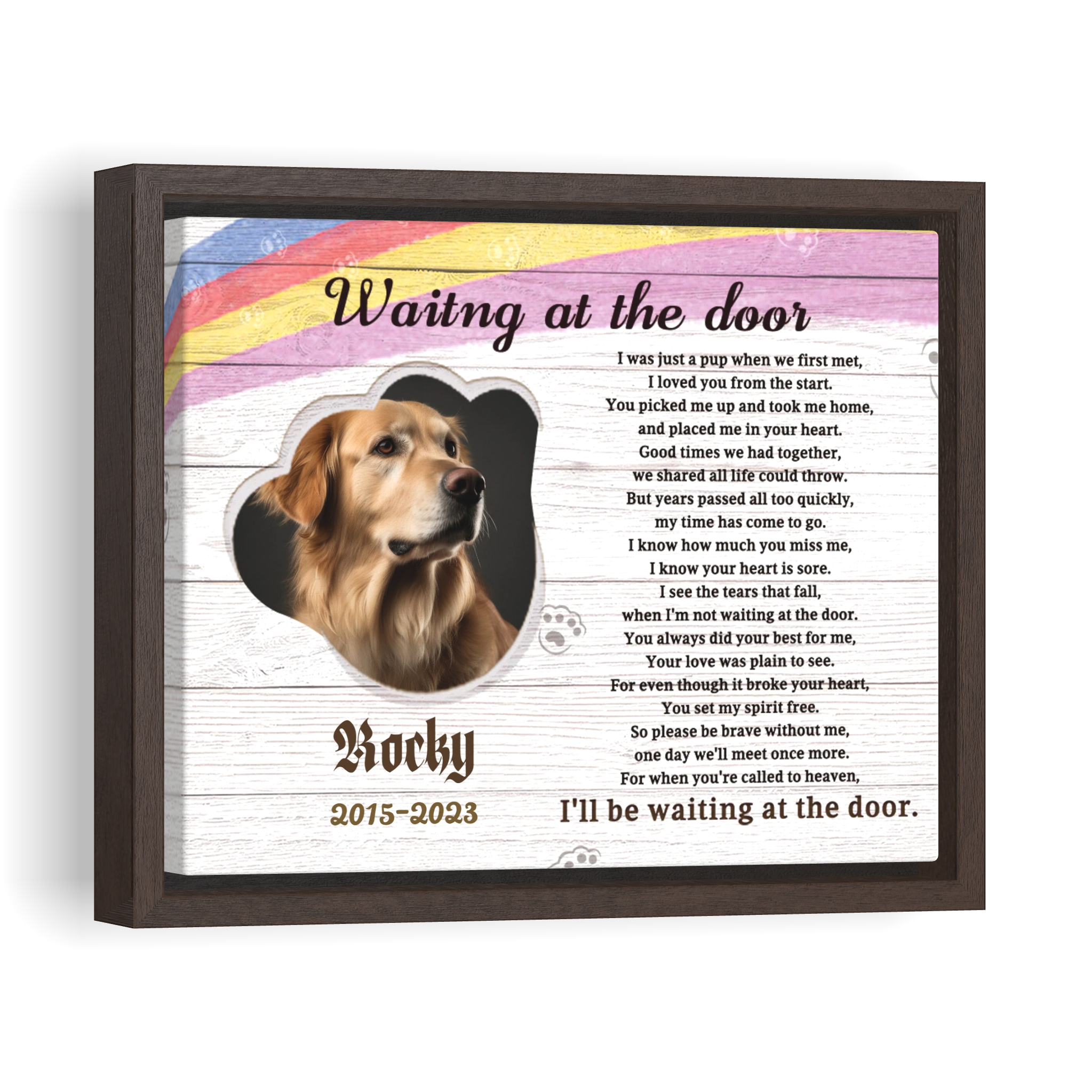 Waiting at the door - Personalized Canvas Print Pet Memorial