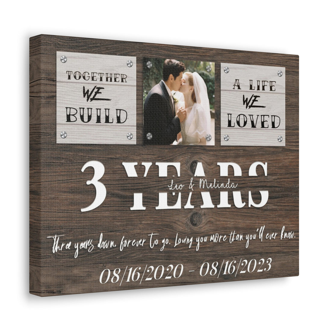 Forever To Go - 3th Anniversary Custom Canvas Gift