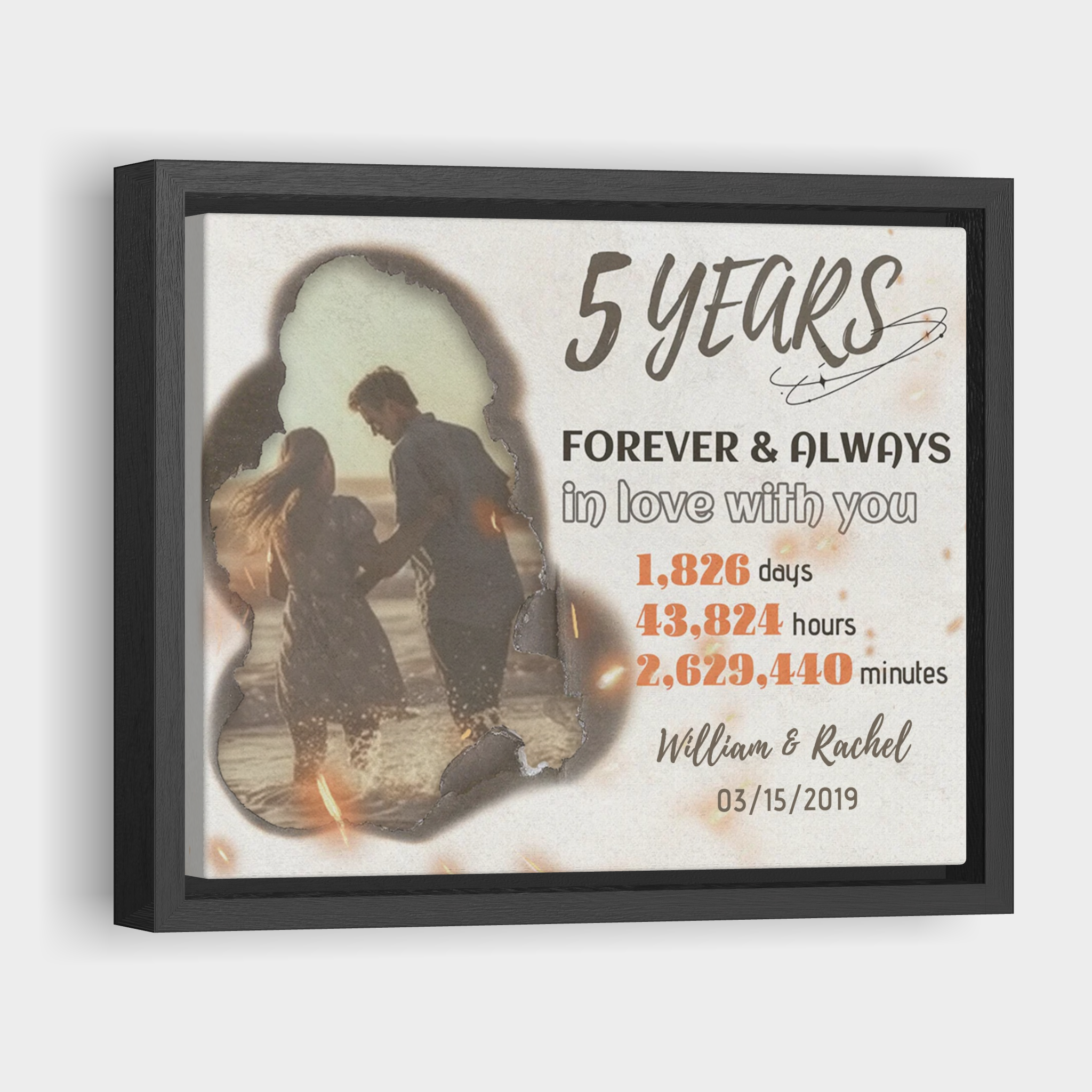 Forever and Always - 5 Year Anniversary Custom Canvas Print