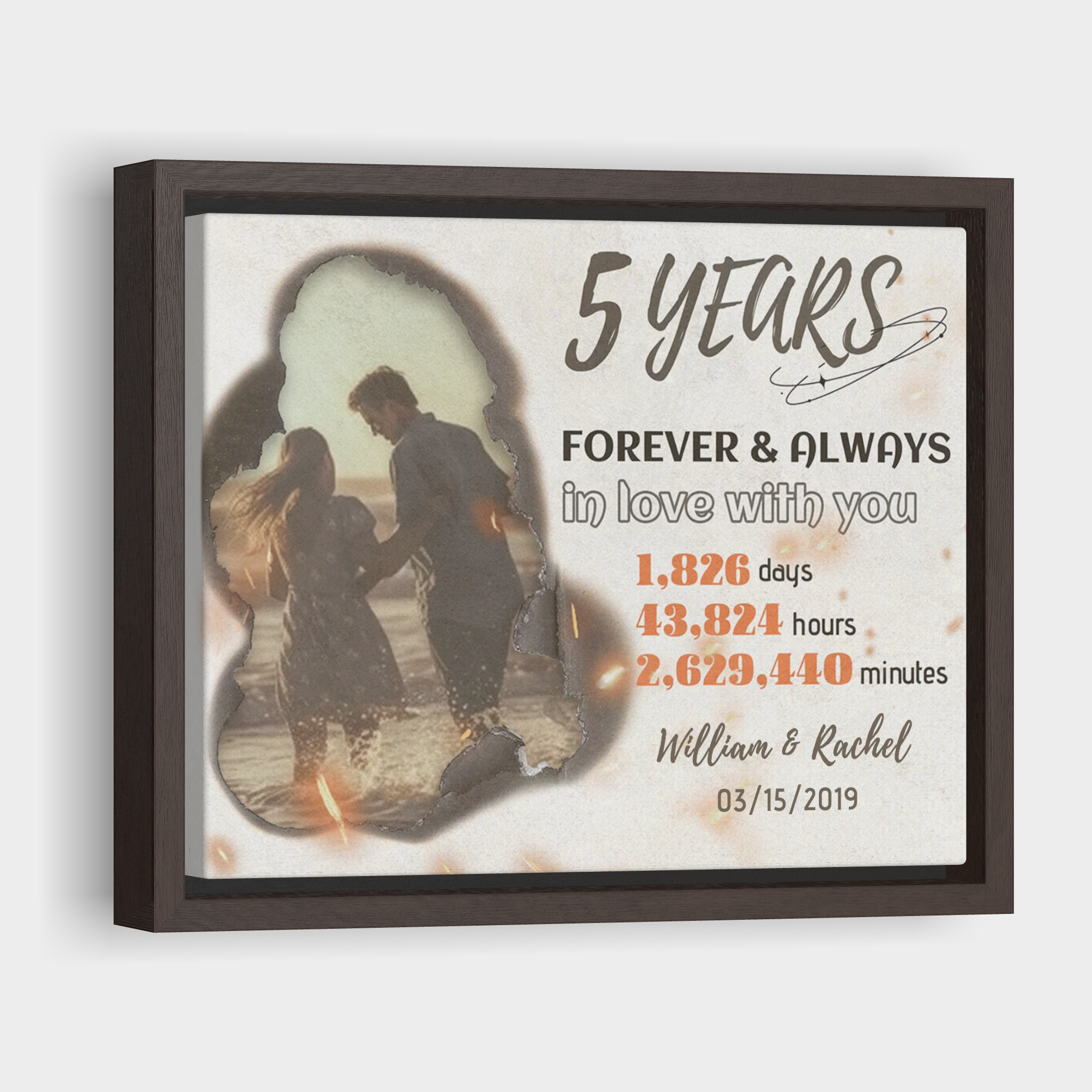 Forever and Always - 5 Year Anniversary Custom Canvas Print