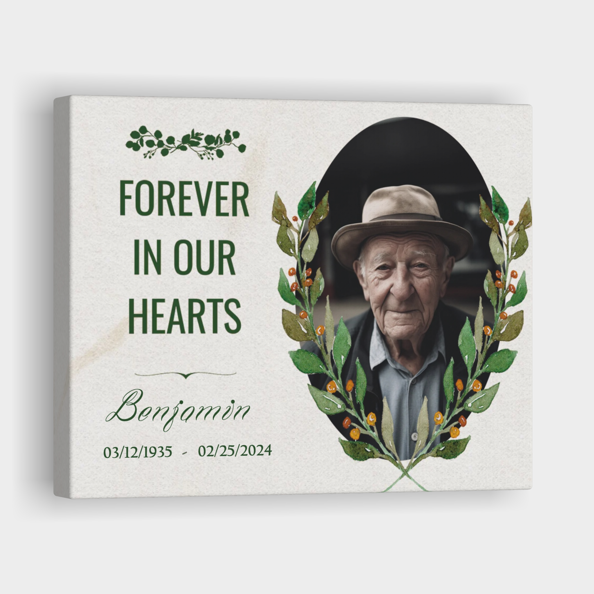 Forever in Our Hearts, Horizontal - Personalized Memorial Print