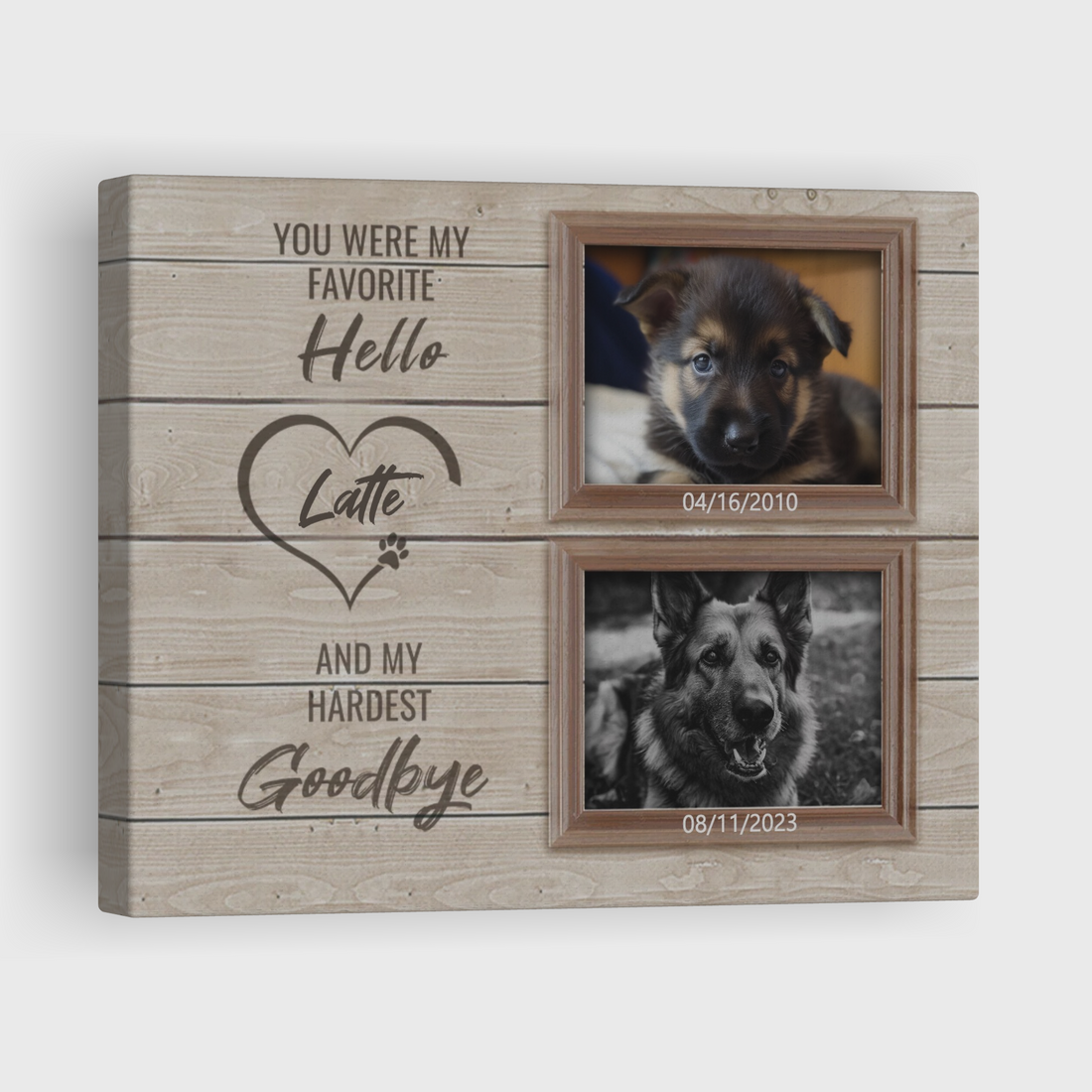 Hello And Goodbye - Personalized Canvas Print Pet Memorial