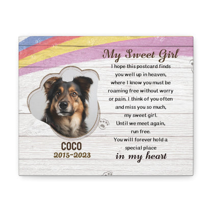 My Sweet Girl - Personalized Canvas Print Pet Memorial