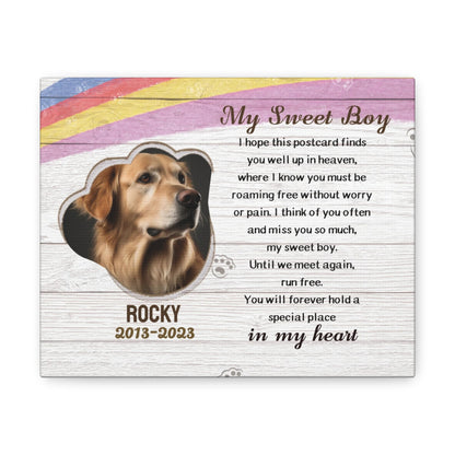 My Sweet Boy - Personalized Canvas Print Pet Memorial