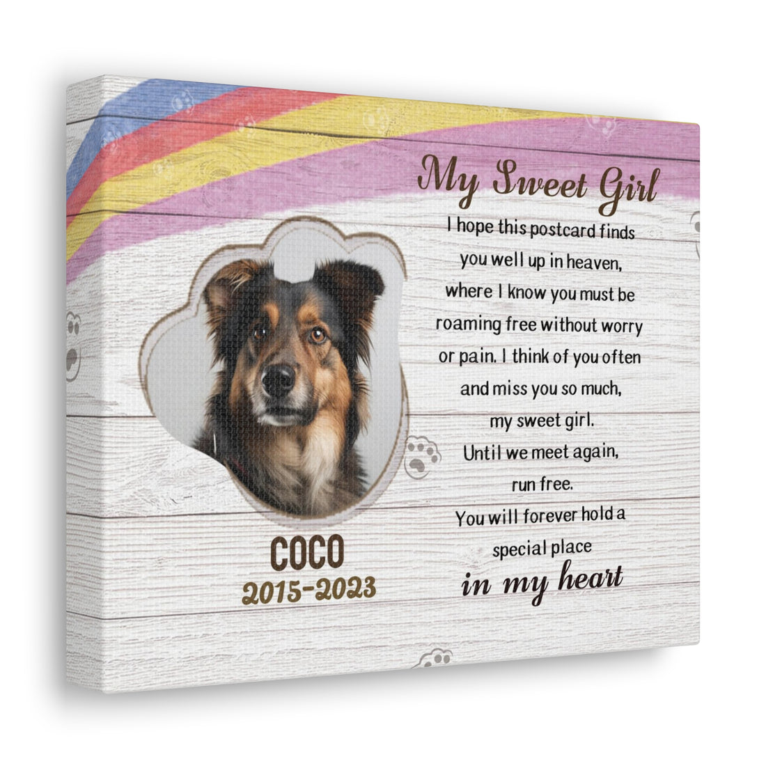 Dear Old Friend - Personalized Canvas Print Pet Memorial