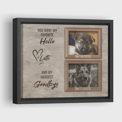Hello and Goodbye, V2 - Personalized Canvas Print Pet Memorial