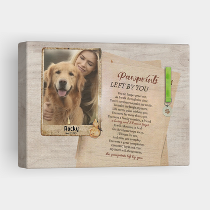 Pawprints Left By You, Hang and Place - Personalized Pet Memorial Print