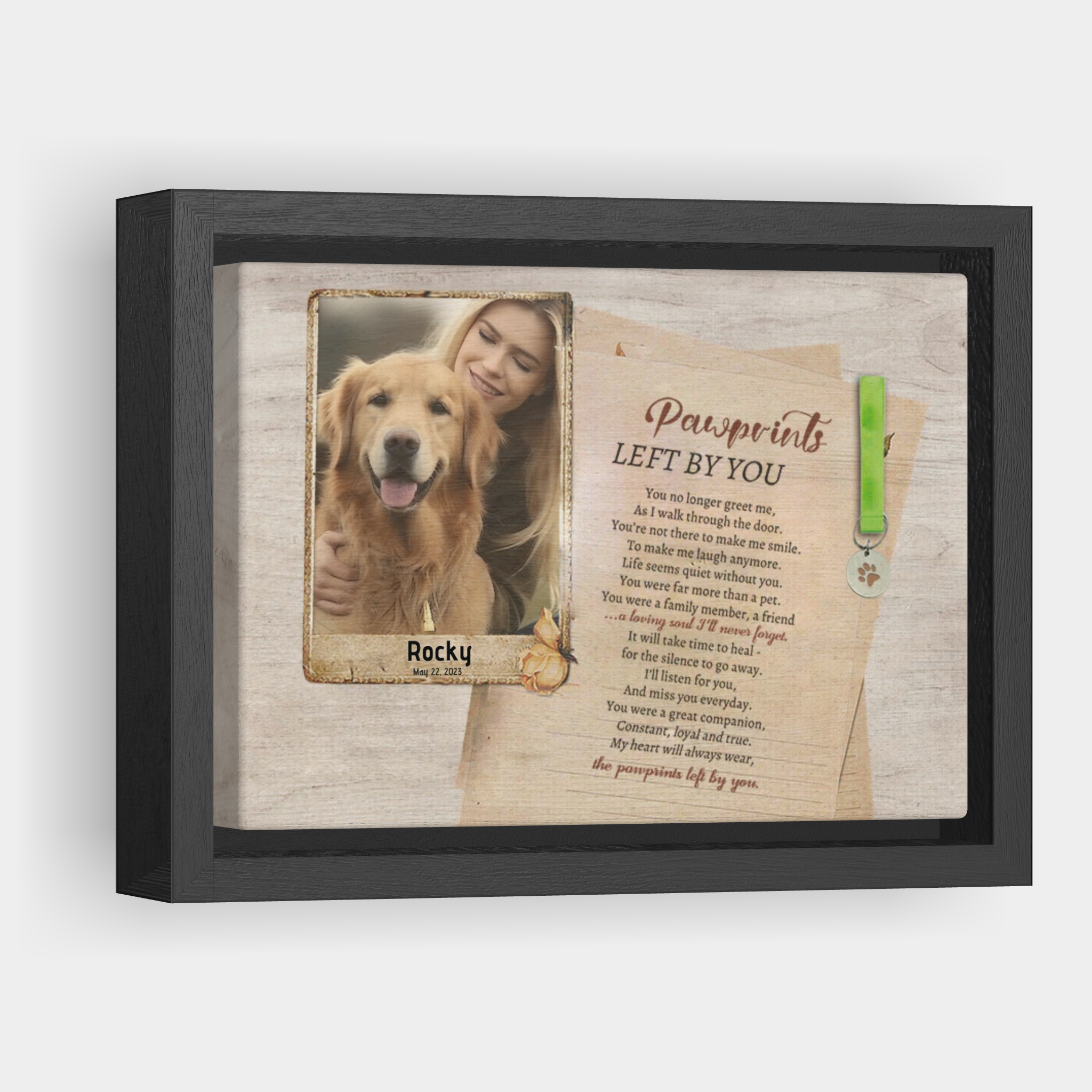 Pawprints Left By You, Hang and Place - Personalized Pet Memorial Print