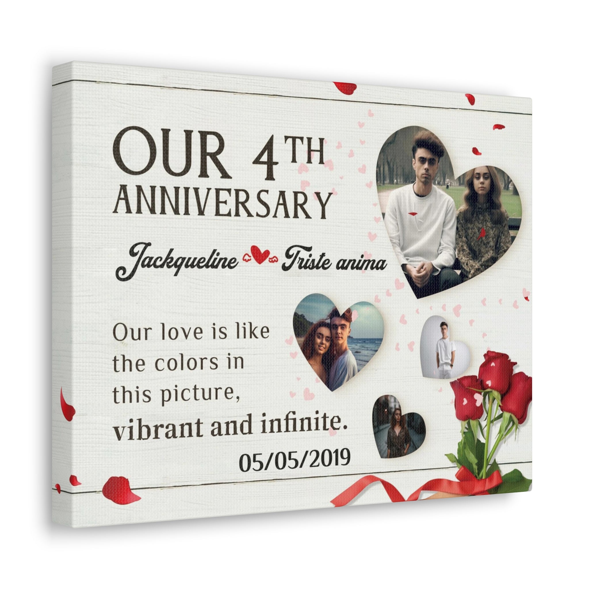 Vibrant Love - 4th Anniversary Custom Canvas Gift
