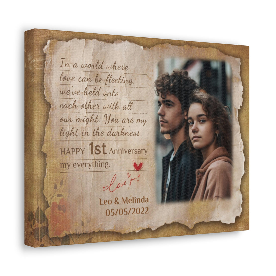 Letter To You, Type D - 1st Anniversary Custom Canvas Gift