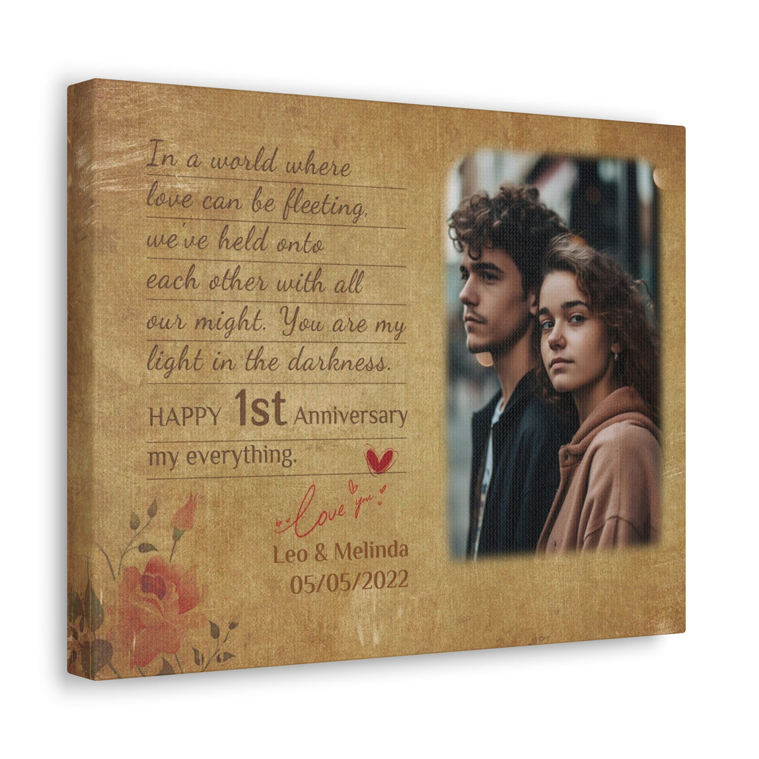 Letter To You, Type B - 1st Anniversary Custom Canvas Gift