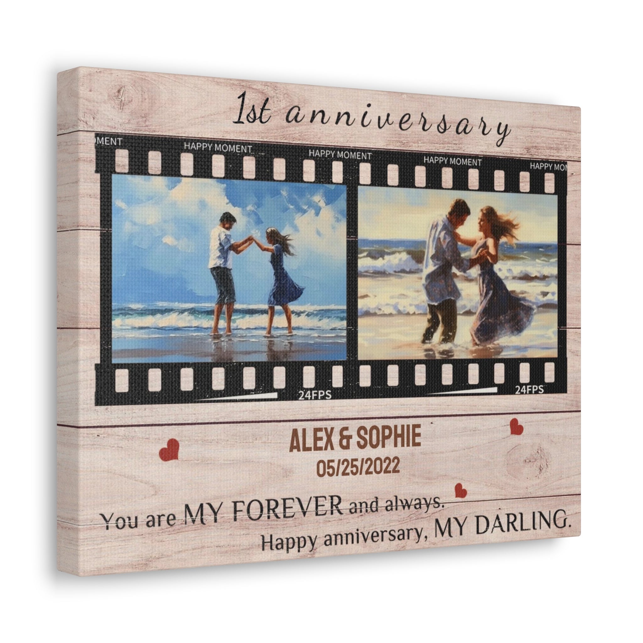 Happy Moments - Personalized Photo Canvas Print Anniversary Gifts