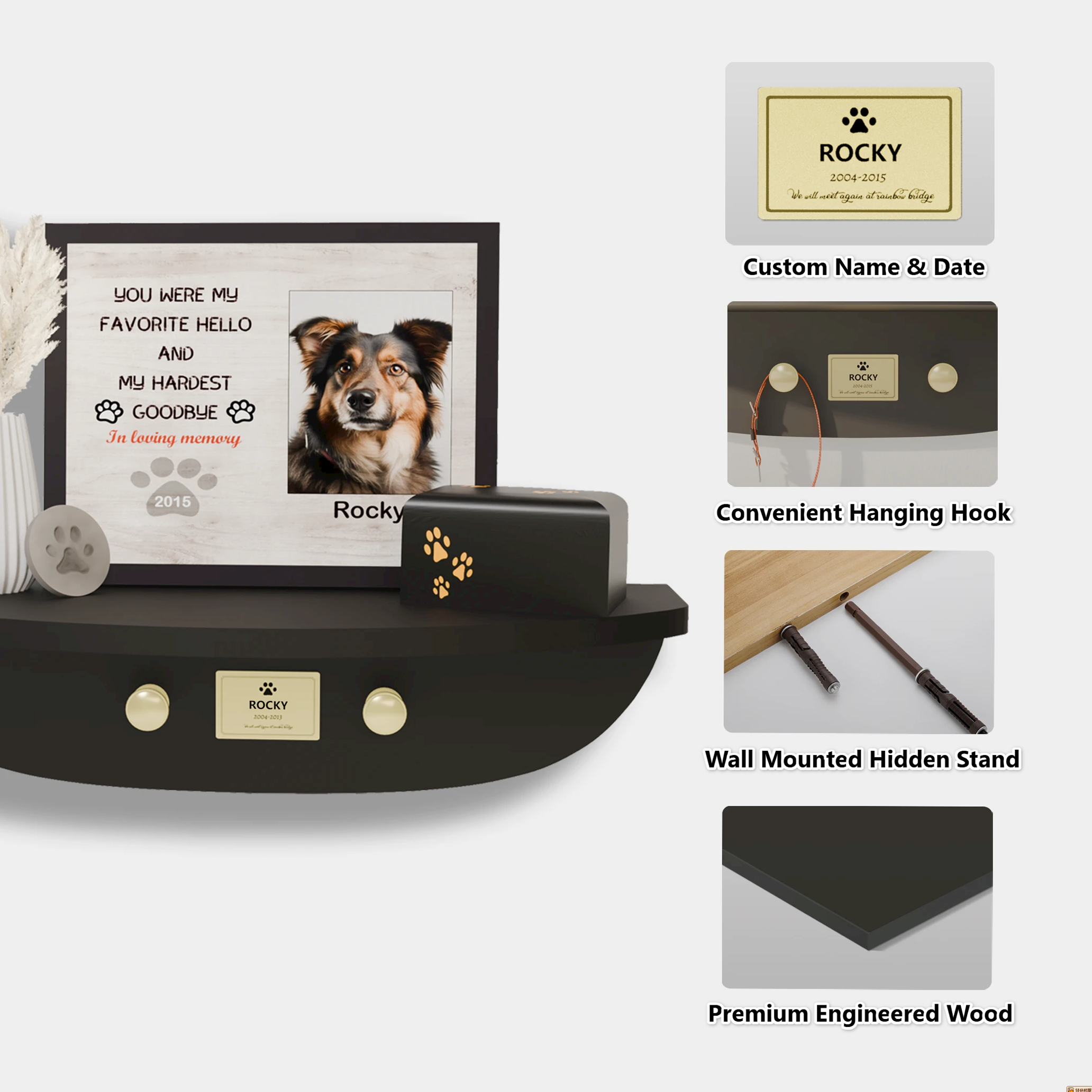 Wall‑Mounted Pet Memorial Shelf