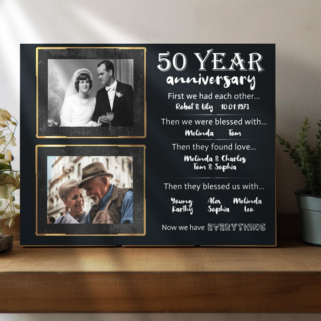 Our Family - Personalized 50th Year Anniversary Canvas Print