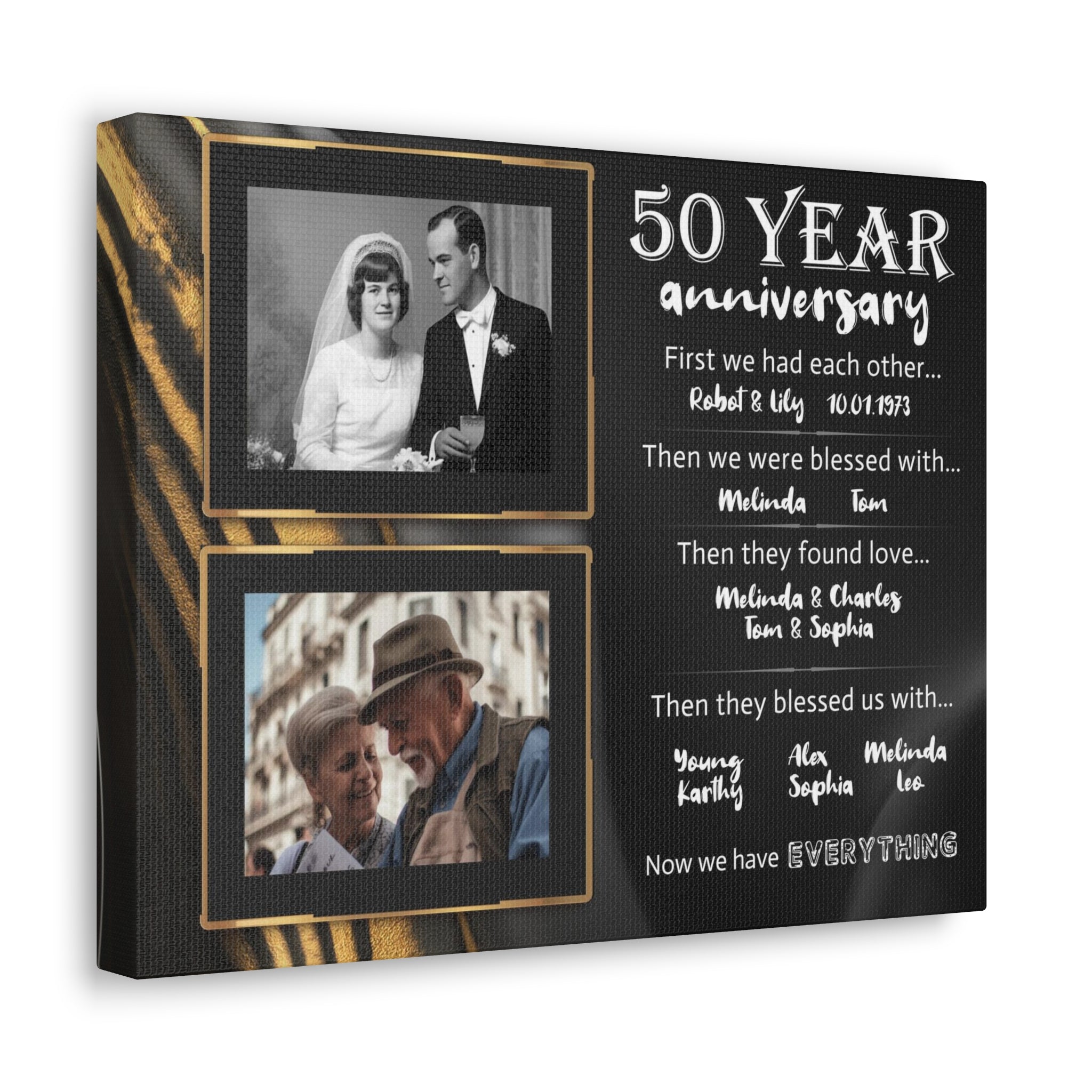 Our Family - Personalized 50th Year Anniversary Canvas Print