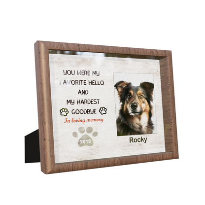 Tabletop Framed Flat‑Mounted Canvas Print With Protector - Custom Print Pet Memorial